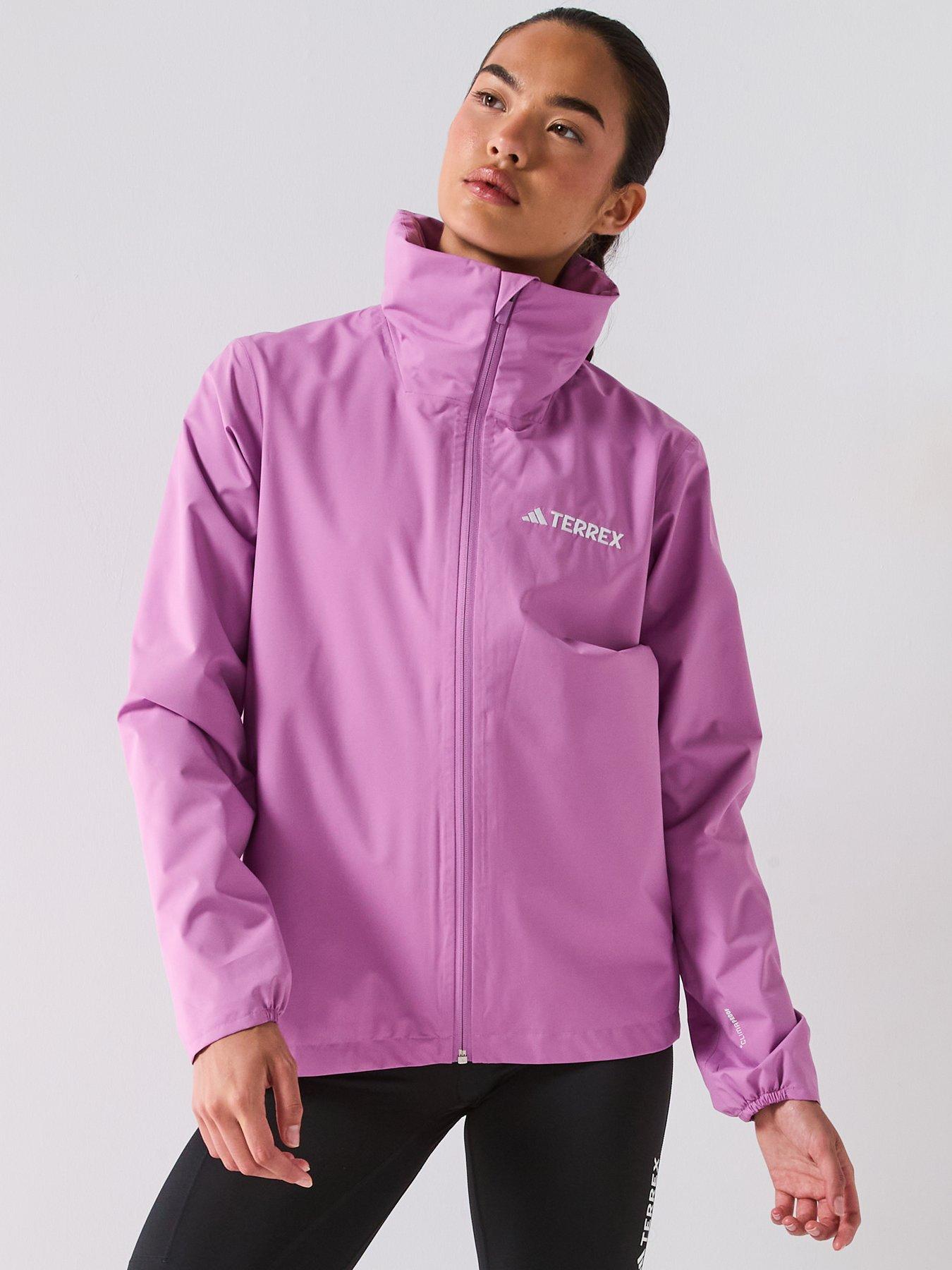 adidas Terrex Womens Outdoor Multi Essentials 2L Rain Jacket - Purple