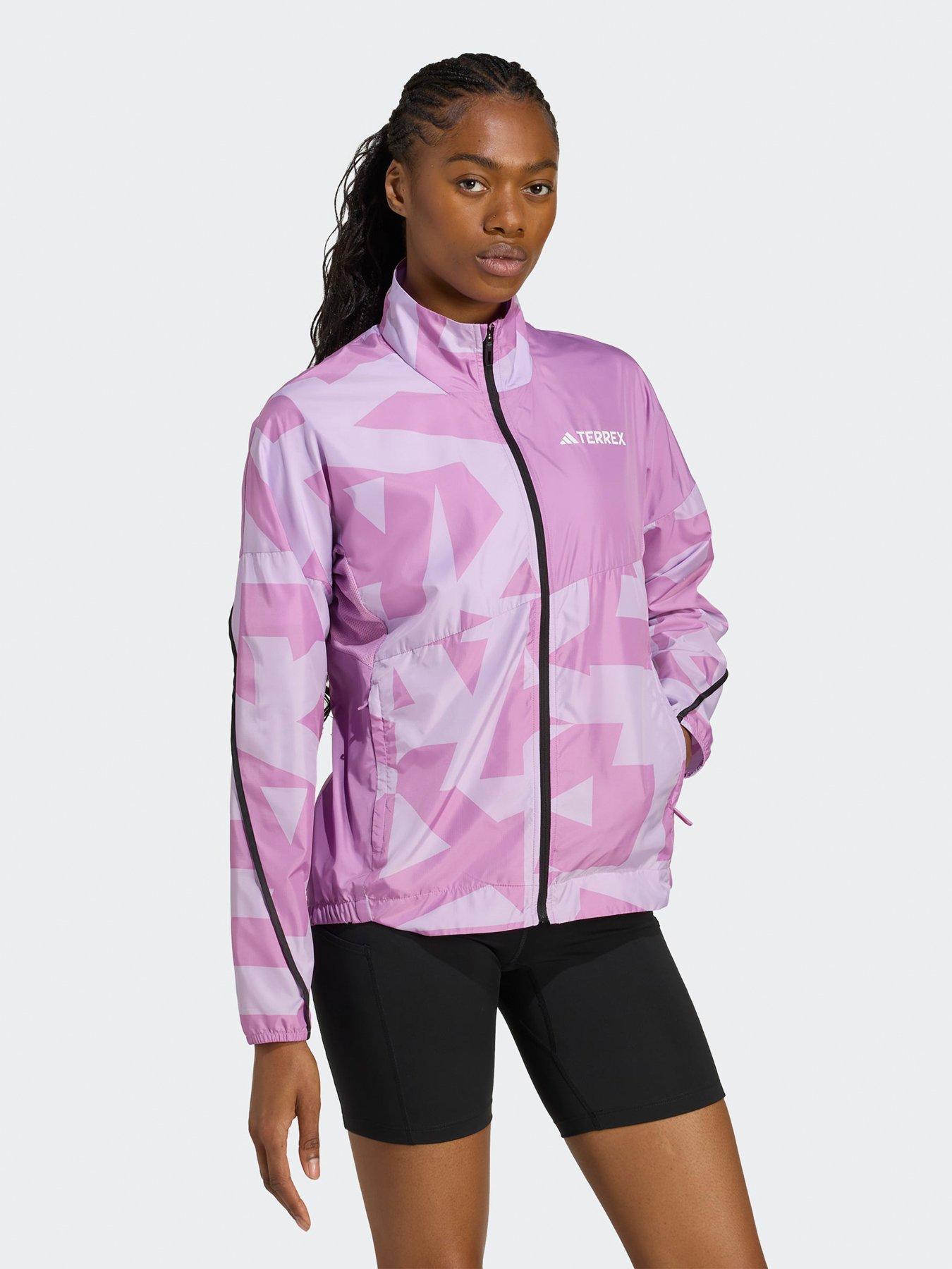 Image 3 of 5 of adidas Terrex Womens Outdoor Multi Printed Wind Jacket - Purple
