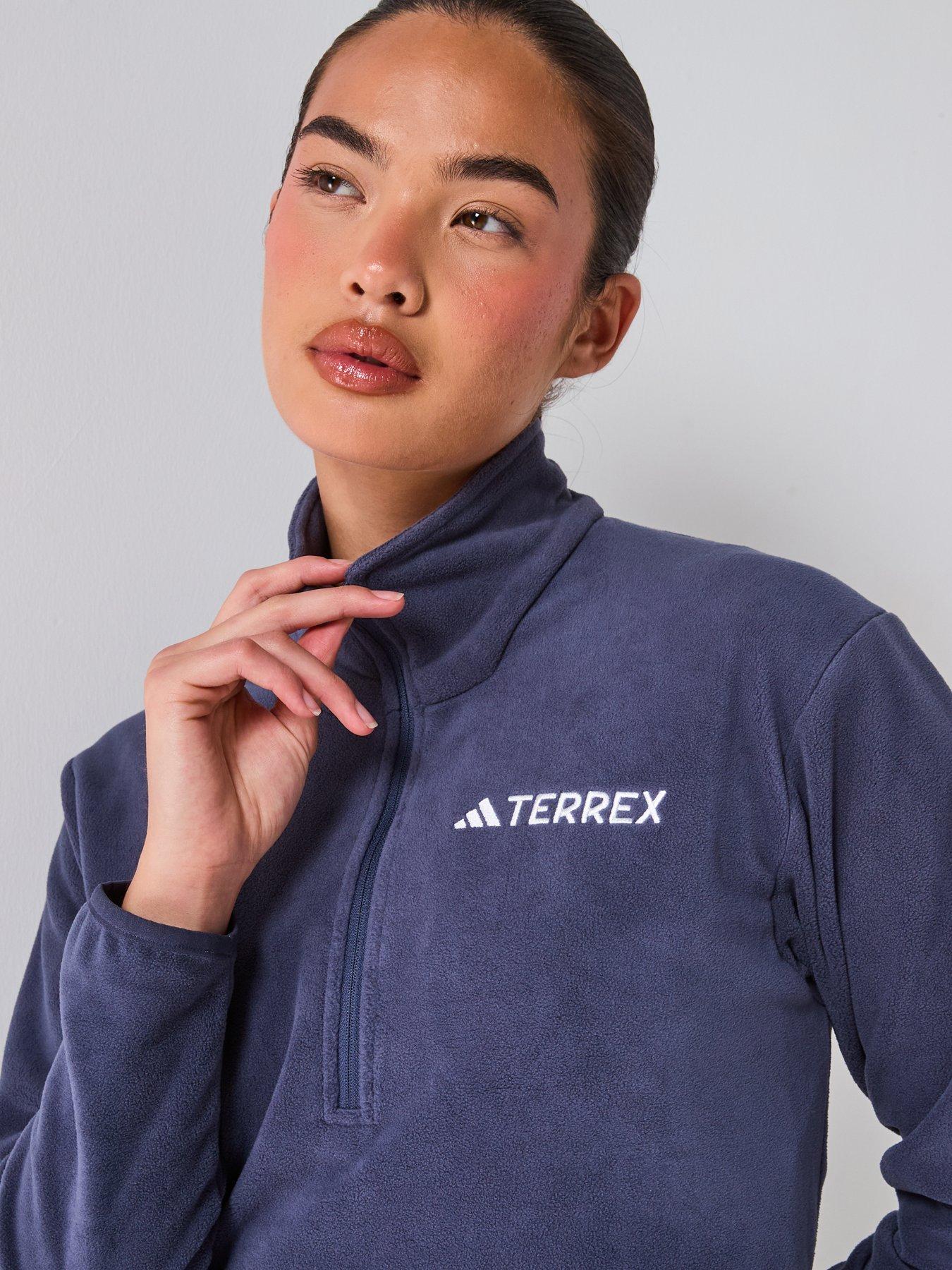 Image 6 of 6 of adidas Terrex Womens Outdoor Multi Essentials 1/2 Zip Fleece Jacket - Navy