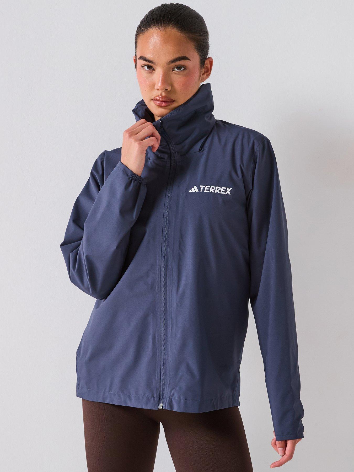 Image 1 of 6 of adidas Terrex Womens Outdoor Multi Essentials 2L Rain Jacket - Navy