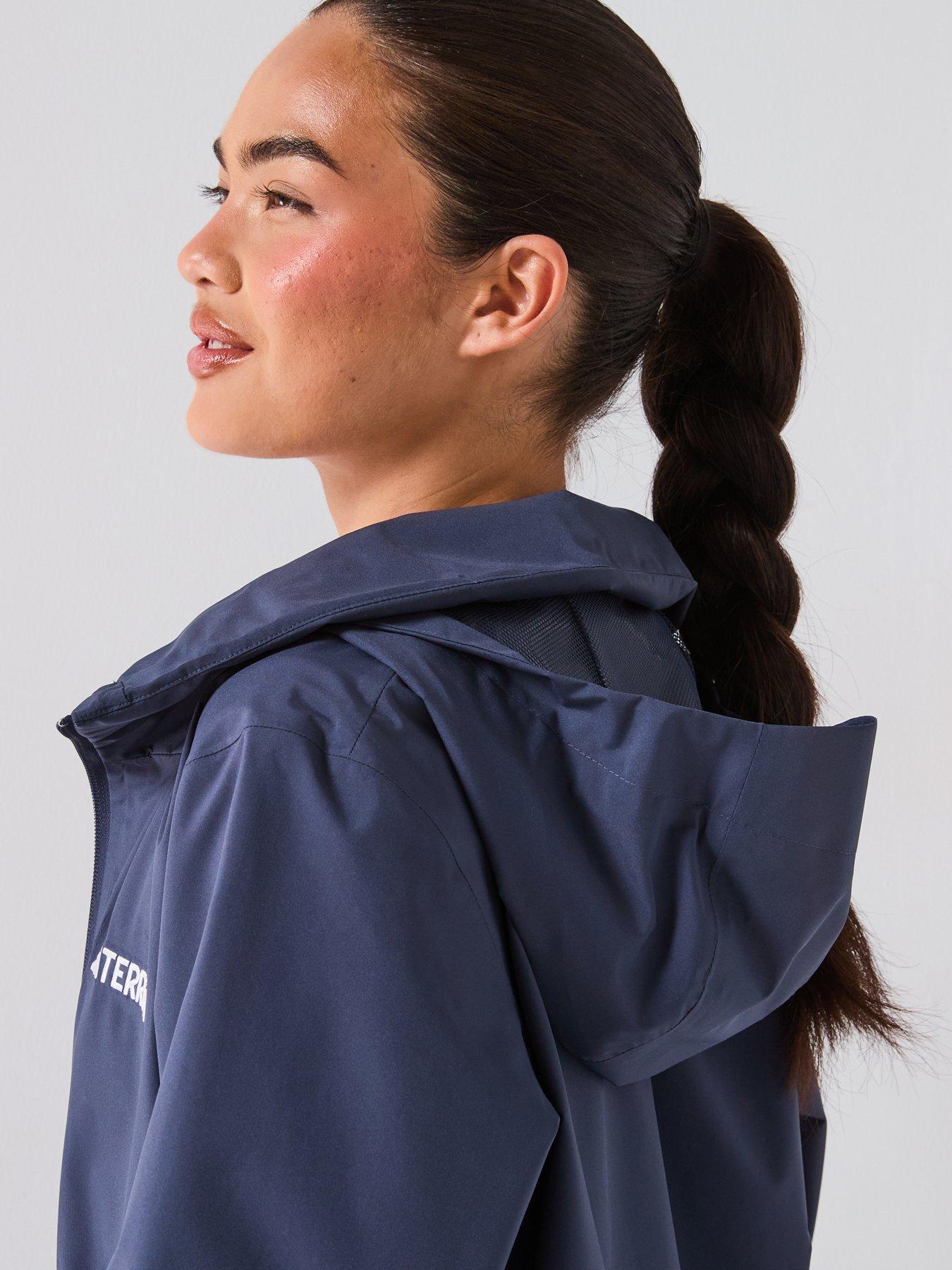 Image 6 of 6 of adidas Terrex Womens Outdoor Multi Essentials 2L Rain Jacket - Navy