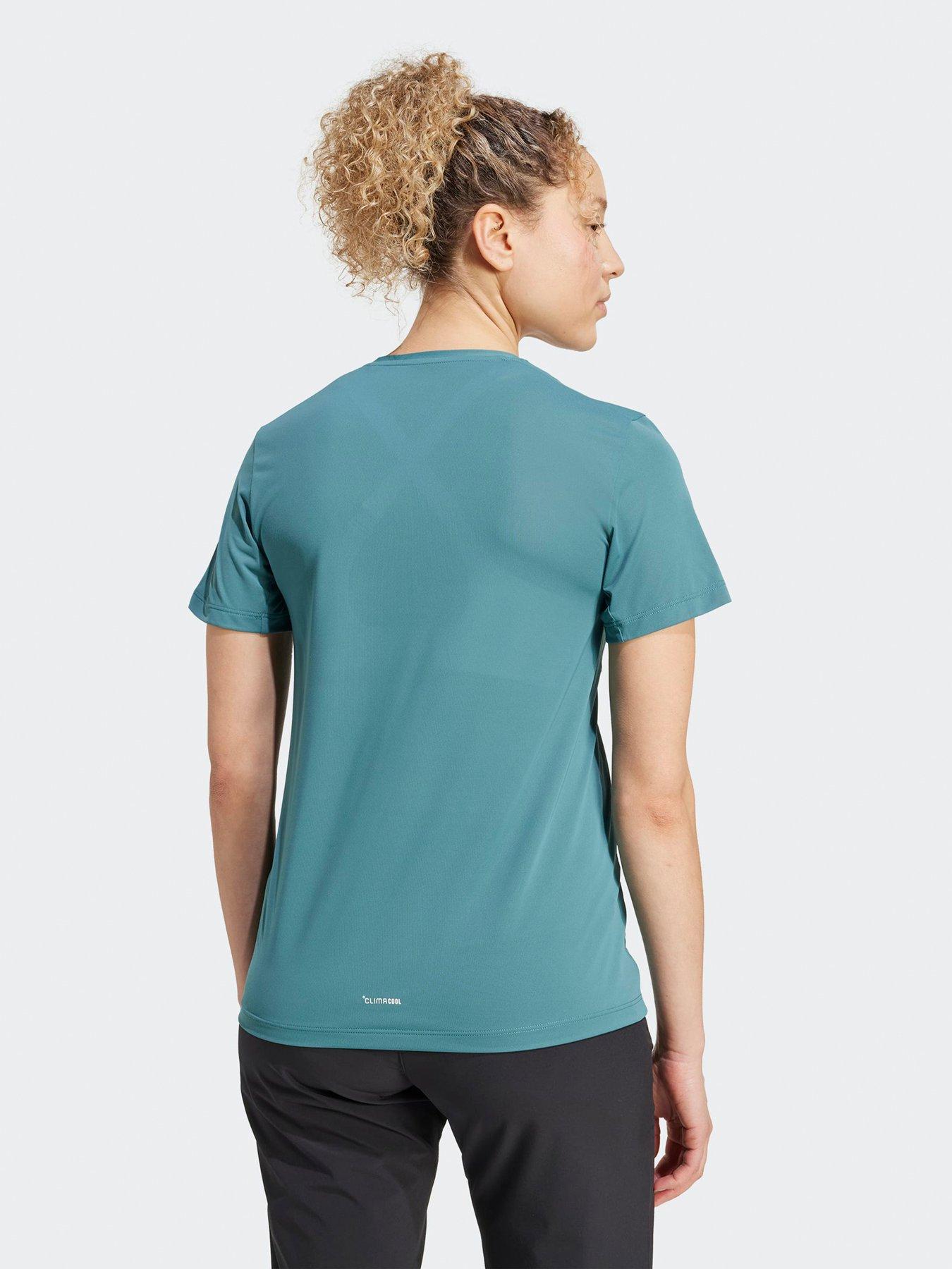  image of adidas-terrex-womens-multi-climacool-logo-tech-t-shirt-green