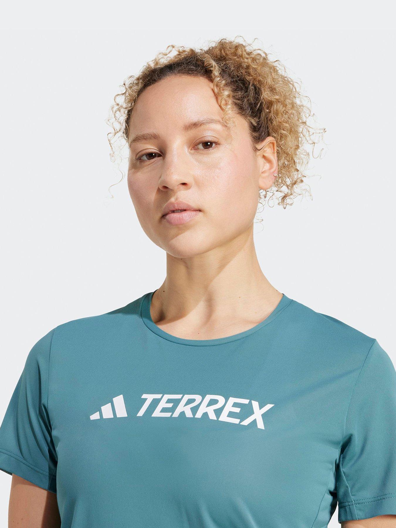  image of adidas-terrex-womens-multi-climacool-logo-tech-t-shirt-green