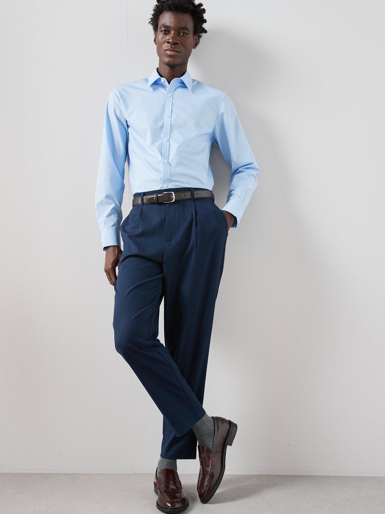 Image 3 of 7 of The Very Collection Smart Pleated Trousers - Navy