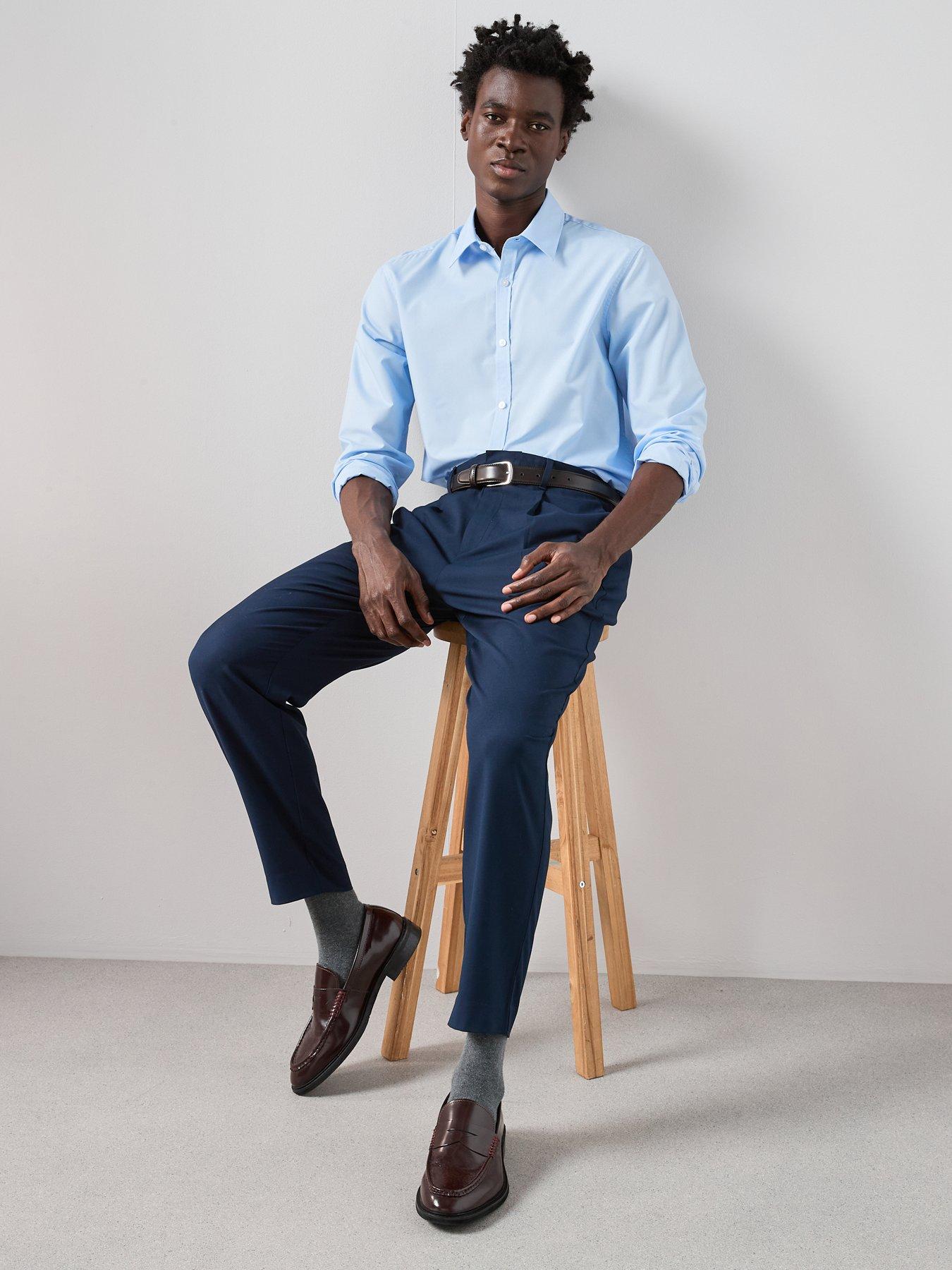 Image 5 of 7 of The Very Collection Smart Pleated Trousers - Navy