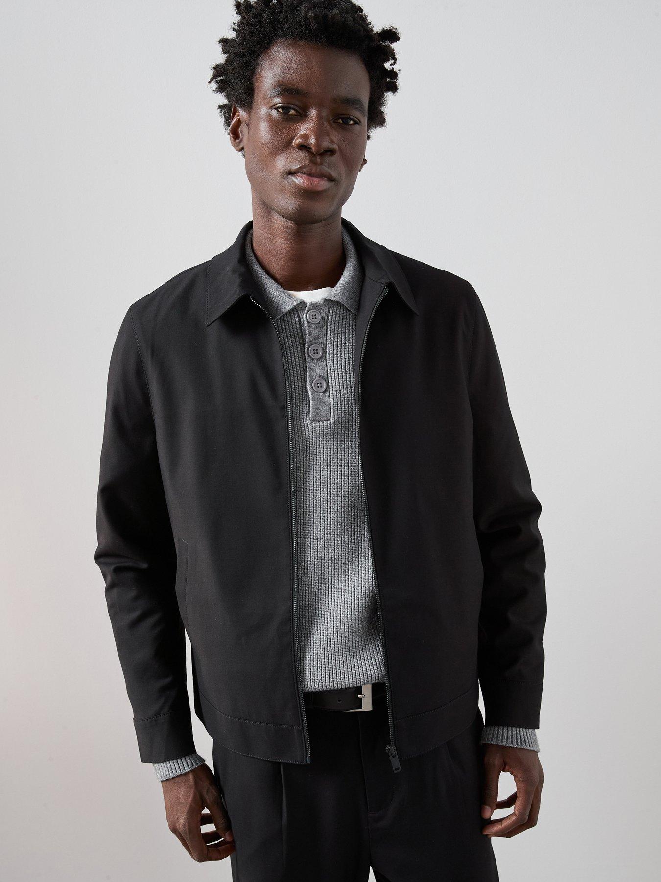 Image 1 of 7 of The Very Collection Smart Zip Through Harrington Jacket - Black