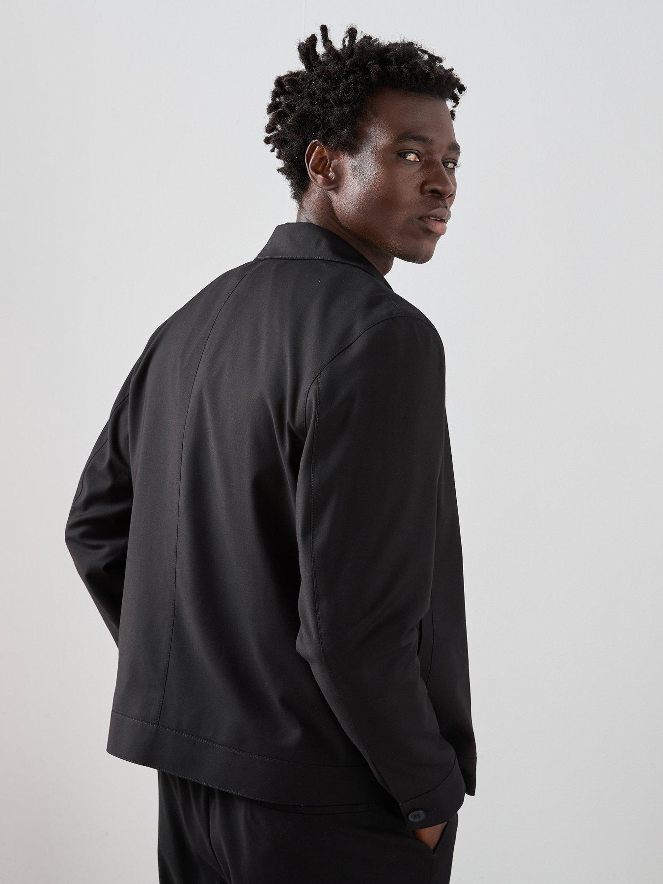 Image 2 of 7 of The Very Collection Smart Zip Through Harrington Jacket - Black