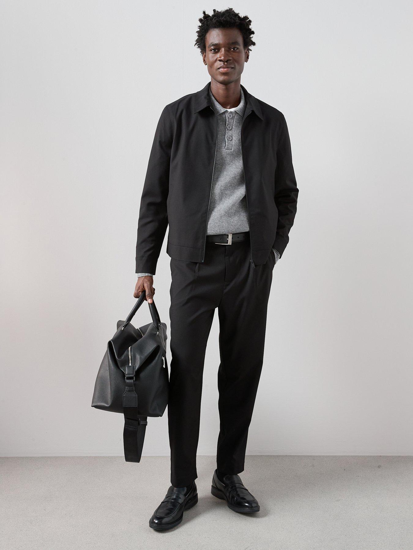 Image 3 of 7 of The Very Collection Smart Zip Through Harrington Jacket - Black