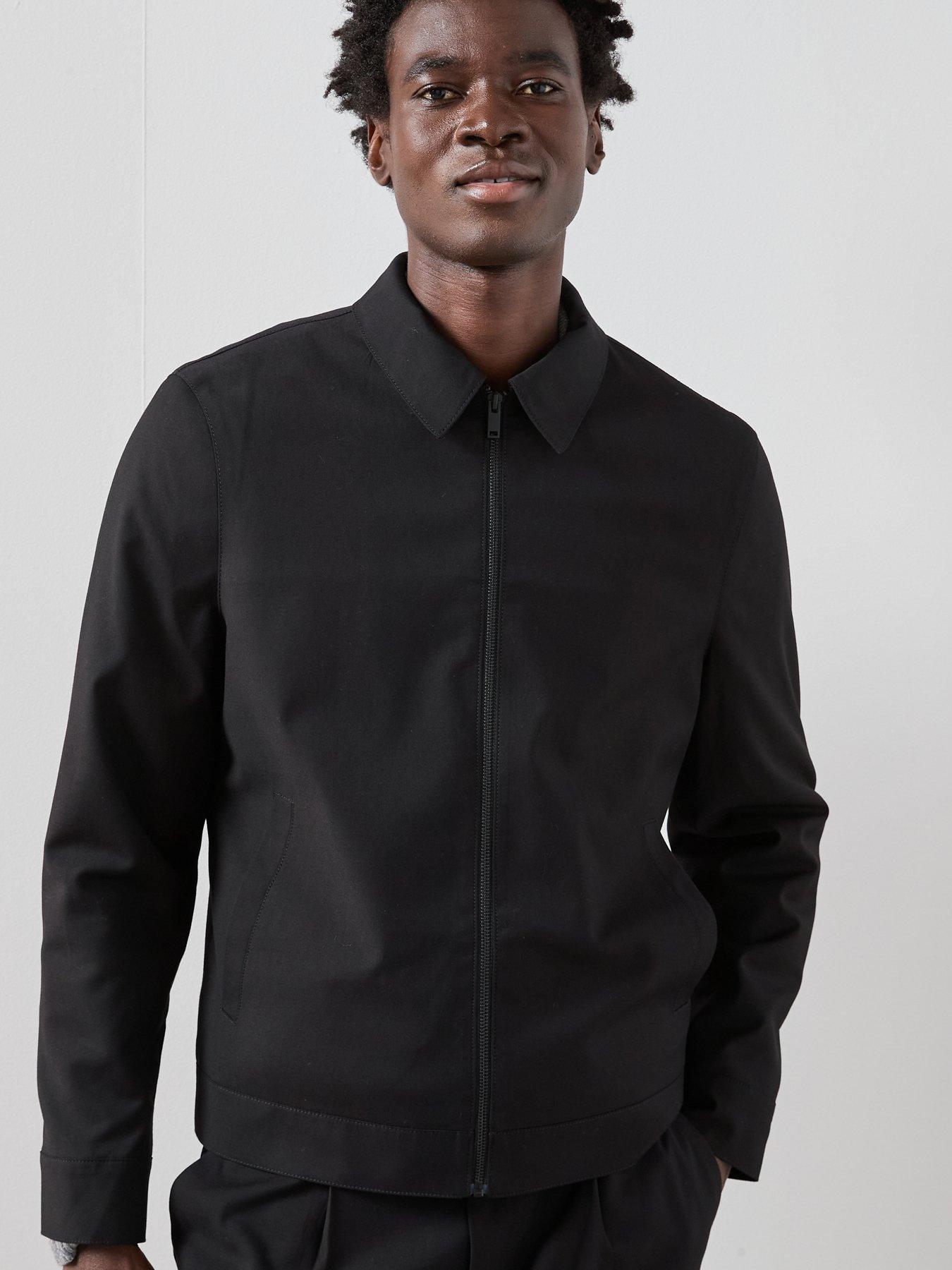 Image 4 of 7 of The Very Collection Smart Zip Through Harrington Jacket - Black