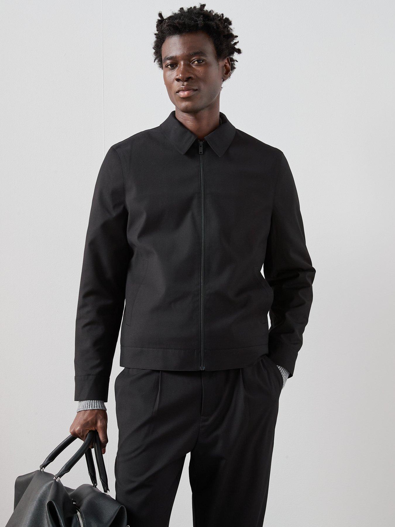 Image 6 of 7 of The Very Collection Smart Zip Through Harrington Jacket - Black