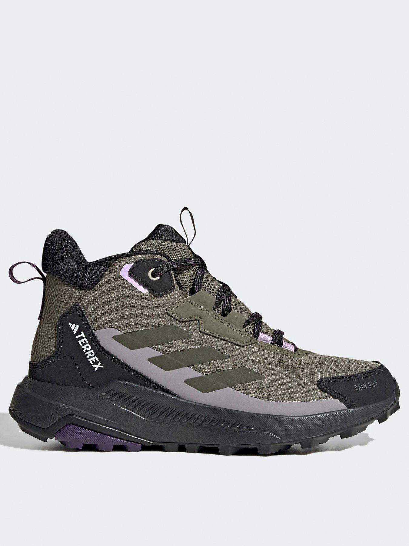  image of adidas-terrex-womens-anylander-mid-rainrdy-hiking-shoes-green