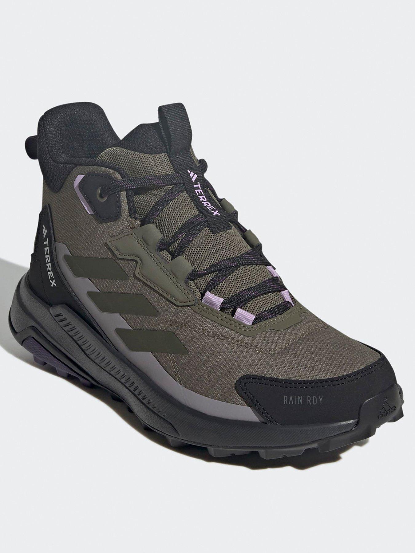  image of adidas-terrex-womens-anylander-mid-rainrdy-hiking-shoes-green