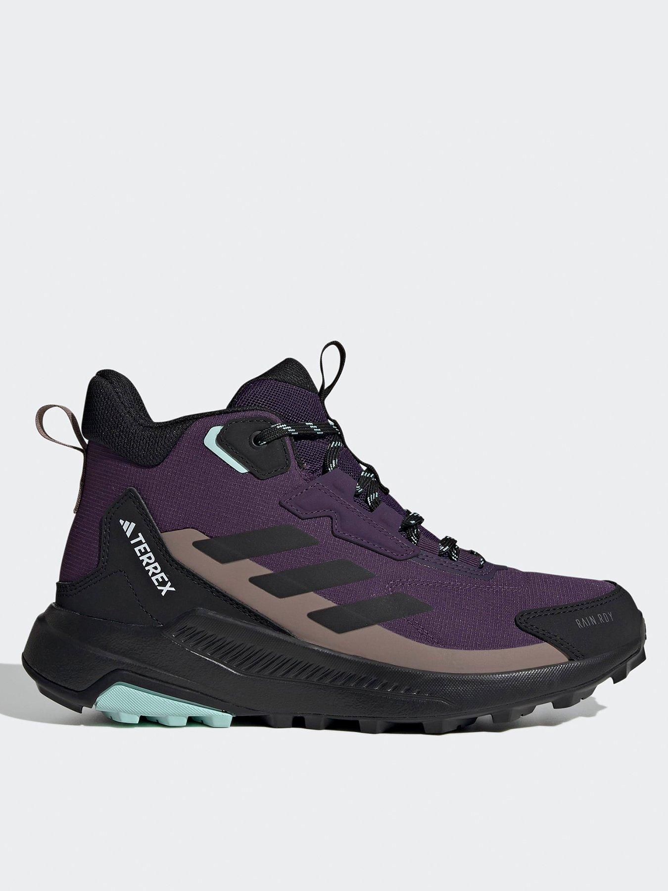  image of adidas-terrex-womens-anylander-mid-rainrdy-hiking-shoes-purple