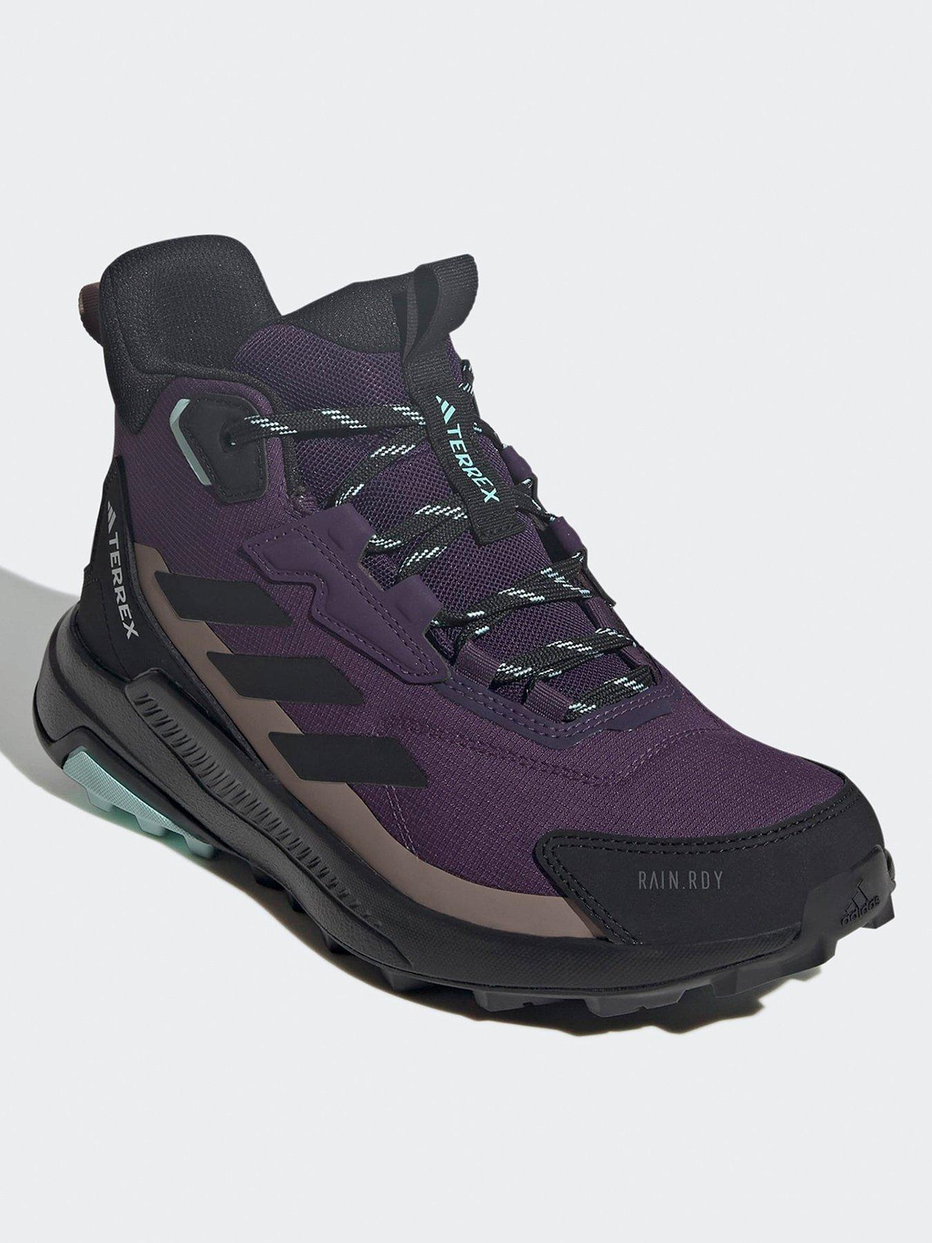  image of adidas-terrex-womens-anylander-mid-rainrdy-hiking-shoes-purple