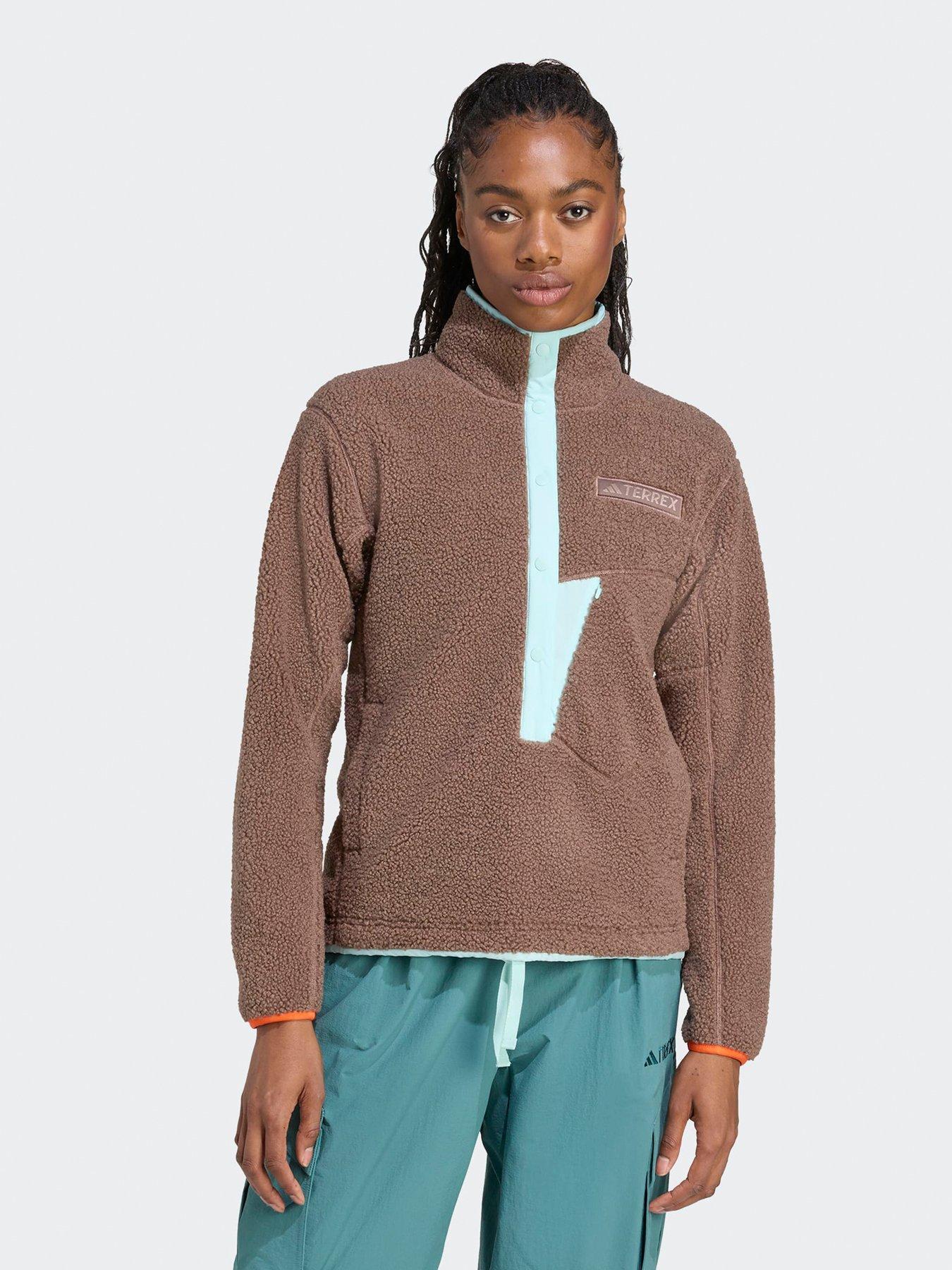 adidas Terrex Womens Outdoor Xploric High Pile Fleece Pullover Sweatshirt