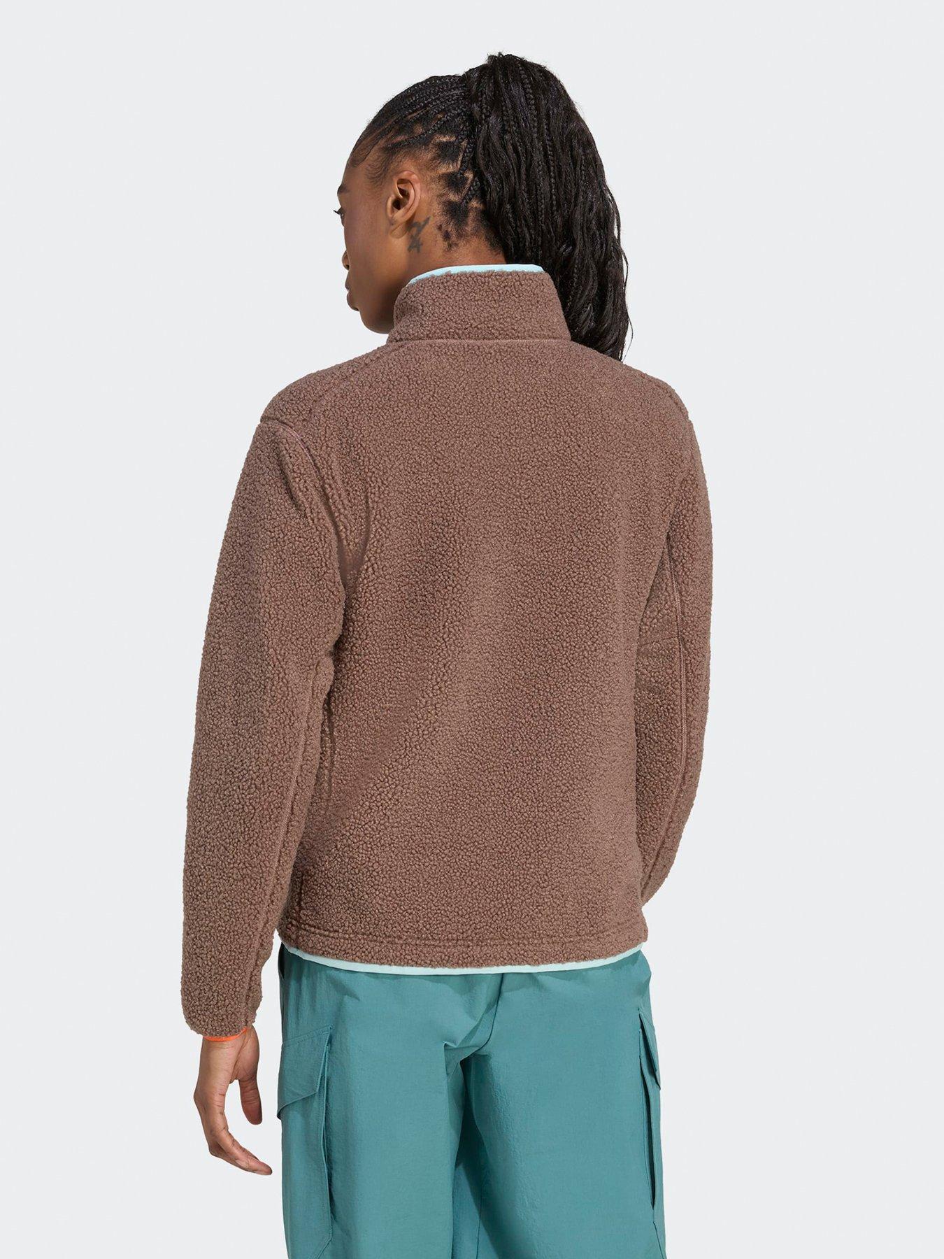 stillFront image of adidas-terrex-womens-outdoor-xploric-high-pile-fleece-pullover-sweatshirt-green