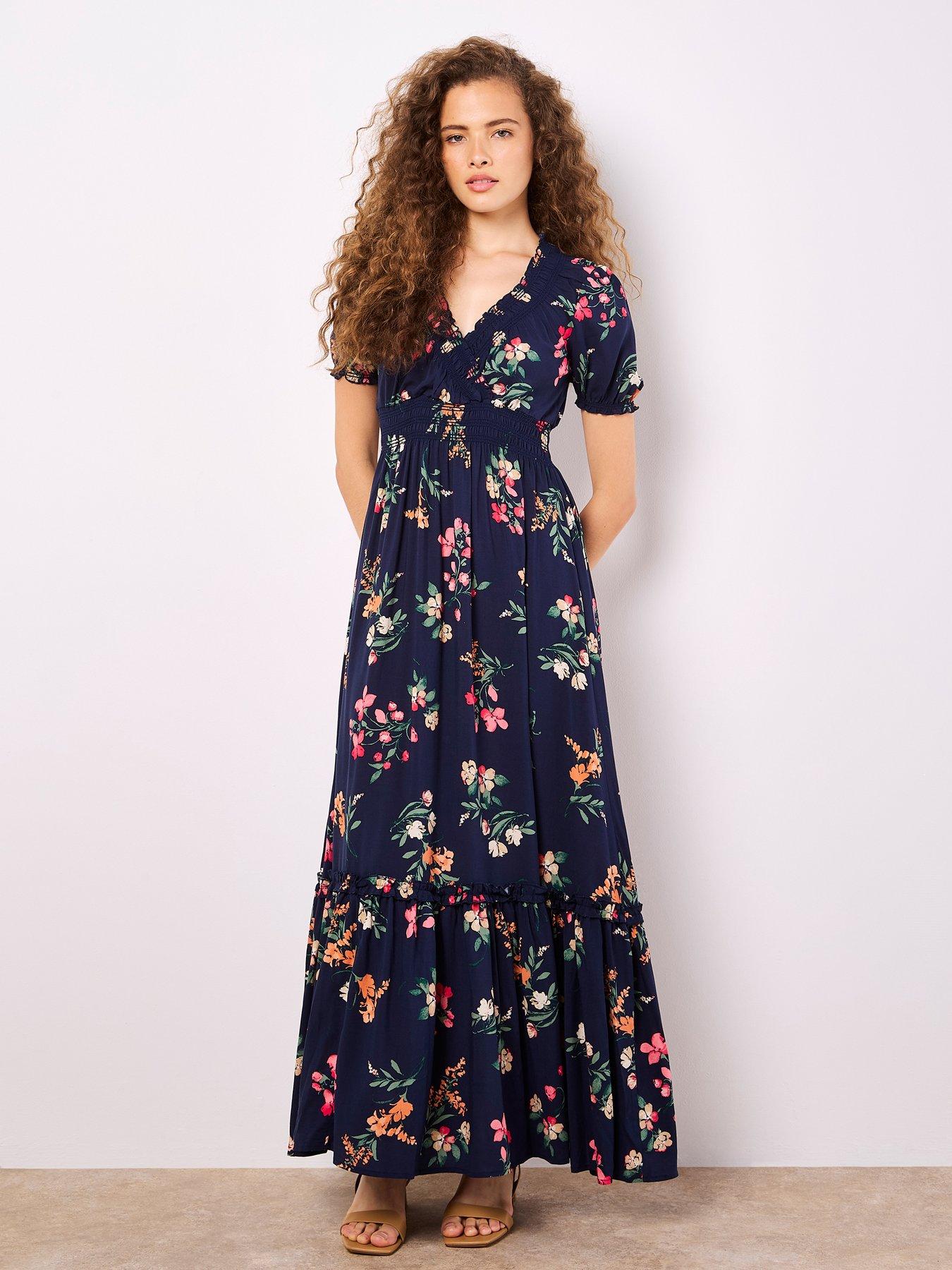 undefined Watercolour Floral Tiered Maxi