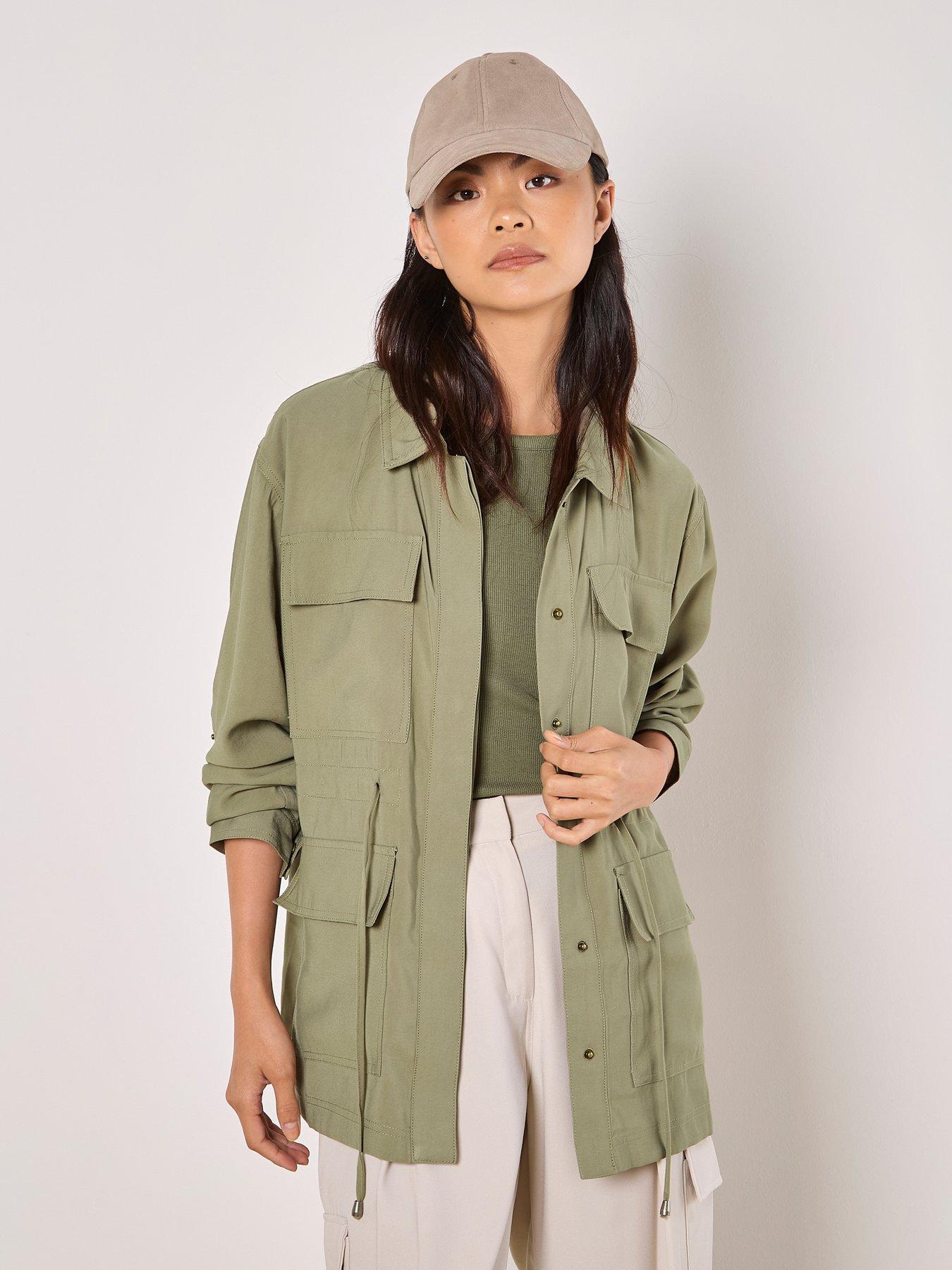 apricot-cargo-pocket-twill-jacket