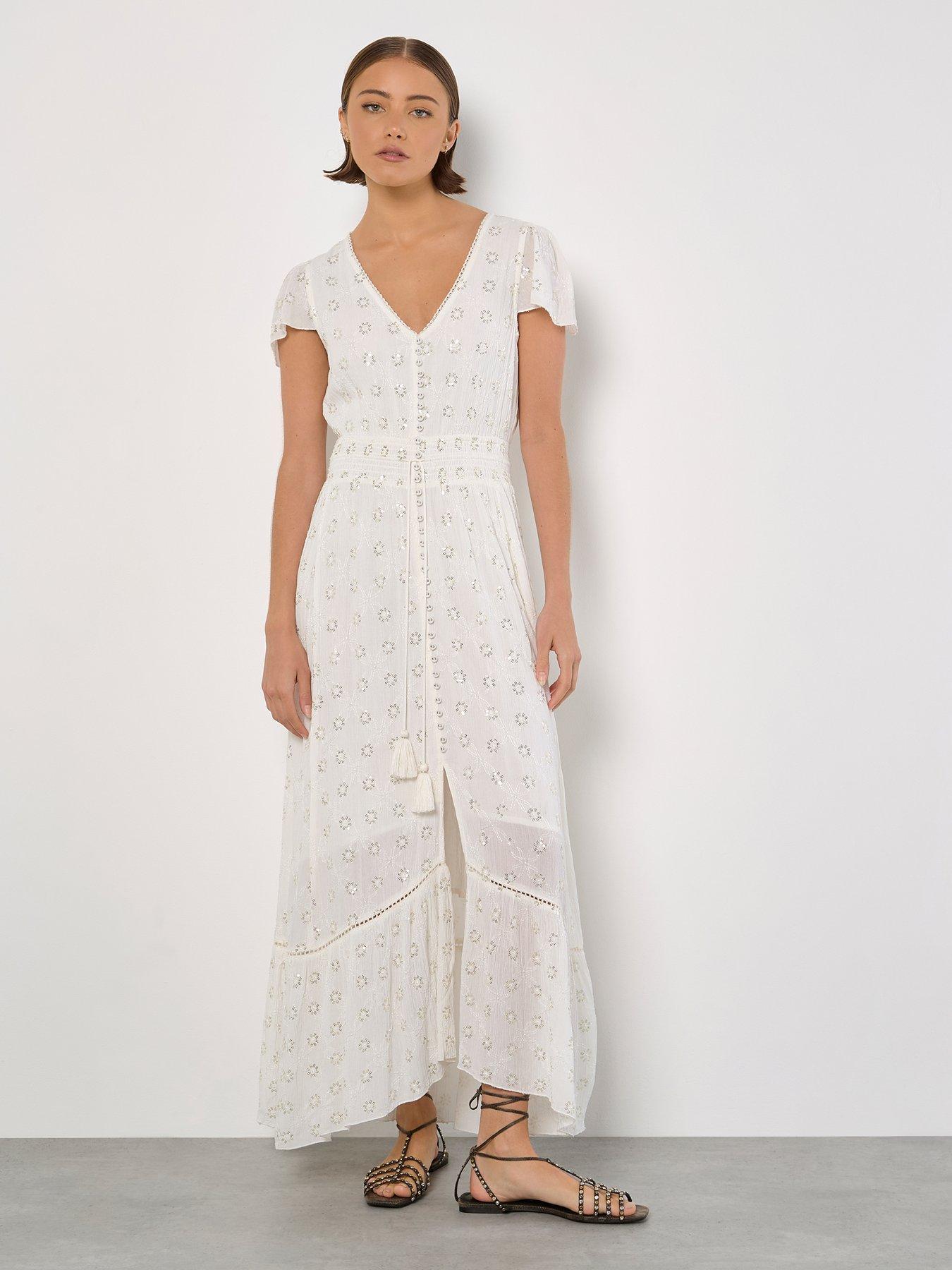  image of apricot-embroidered-sequin-dress-white