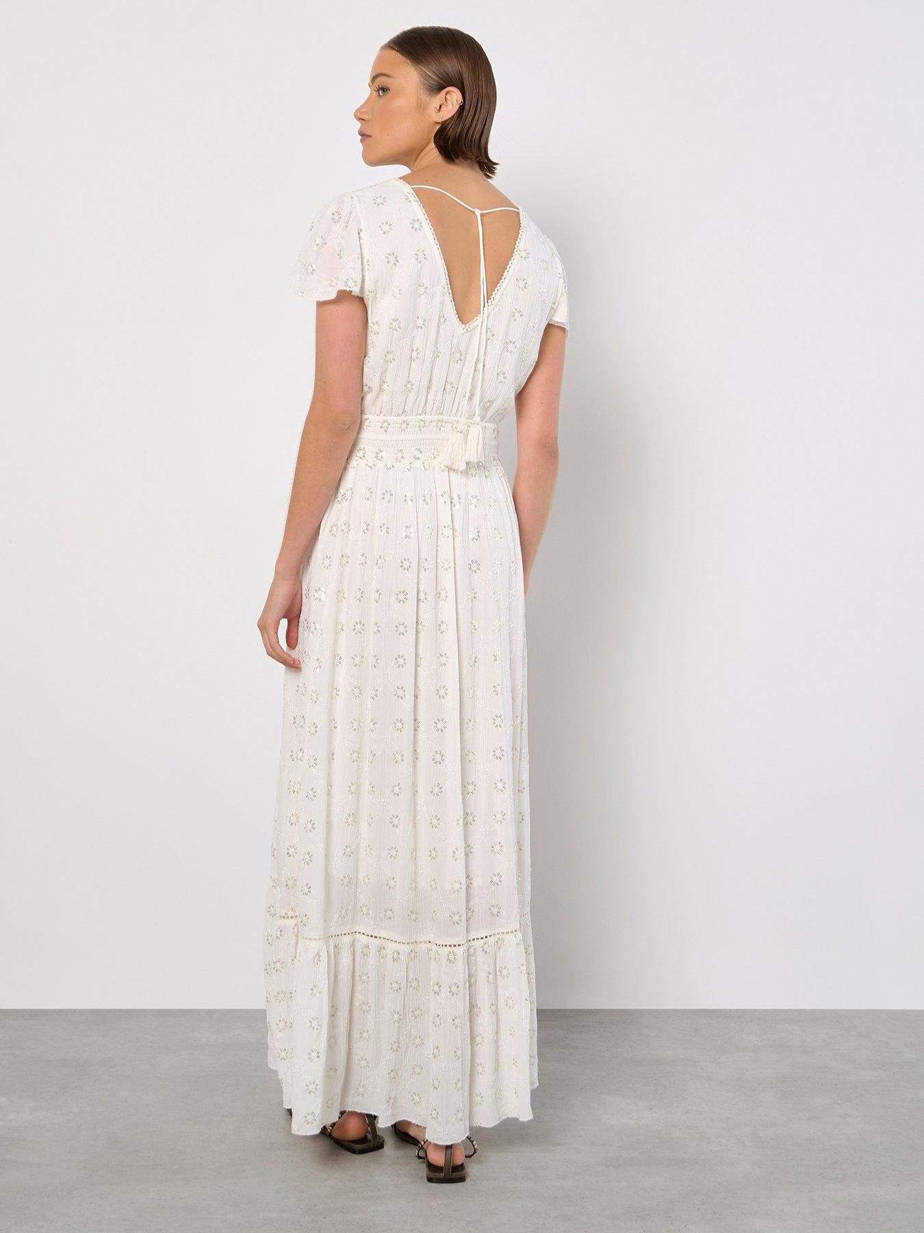  image of apricot-embroidered-sequin-dress-white