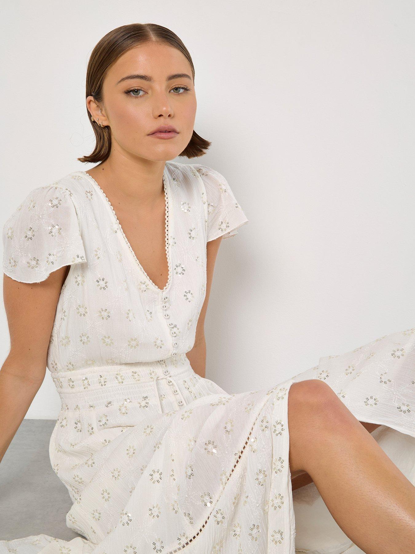  image of apricot-embroidered-sequin-dress-white
