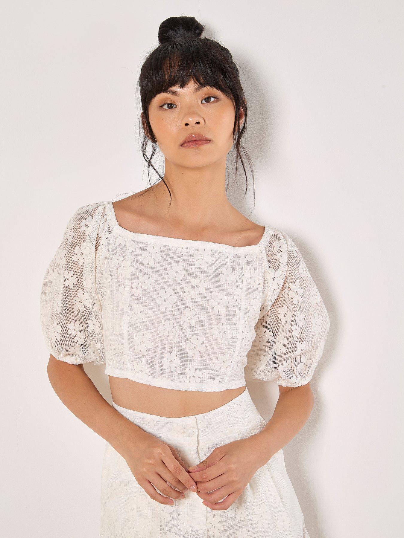 apricot-daisy-mesh-cropped-top