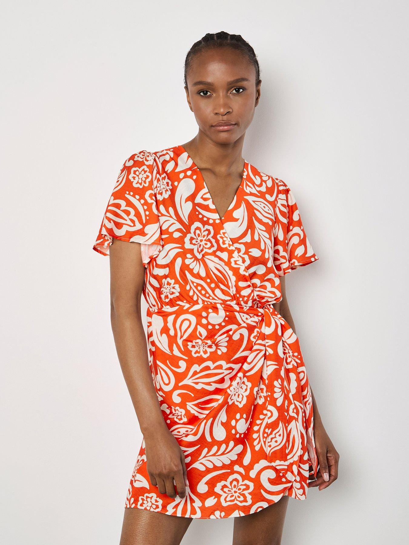 undefined Bold Mono Paisley Wrap Dress
