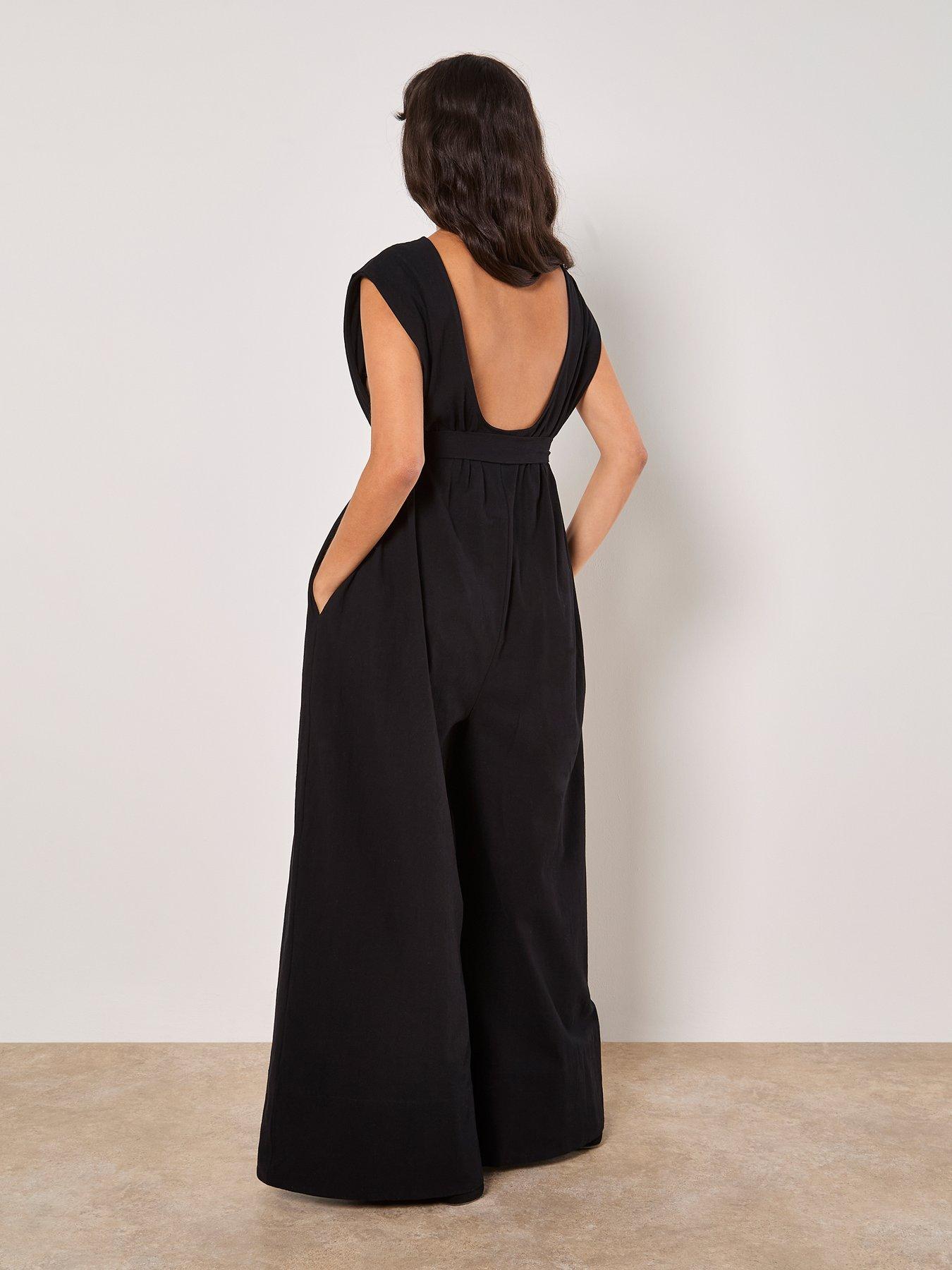  image of apricot-wide-leg-self-tie-jumpsuit