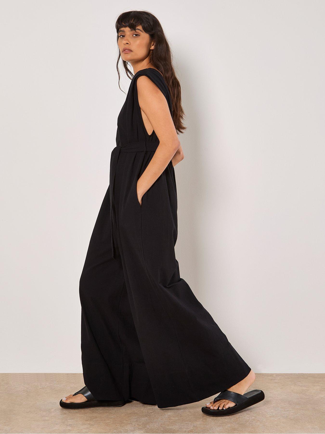  image of apricot-wide-leg-self-tie-jumpsuit