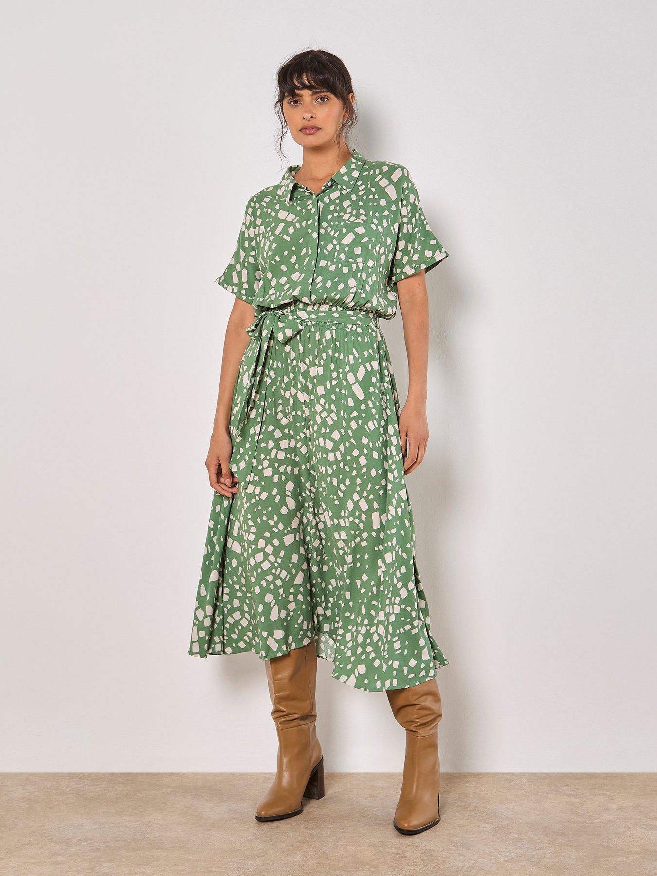 undefined Scattered Squares Midi Dress
