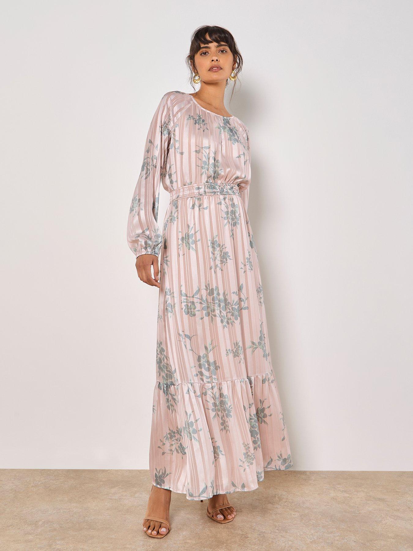 undefined Floral Lurex Chiffon Maxi Dress
