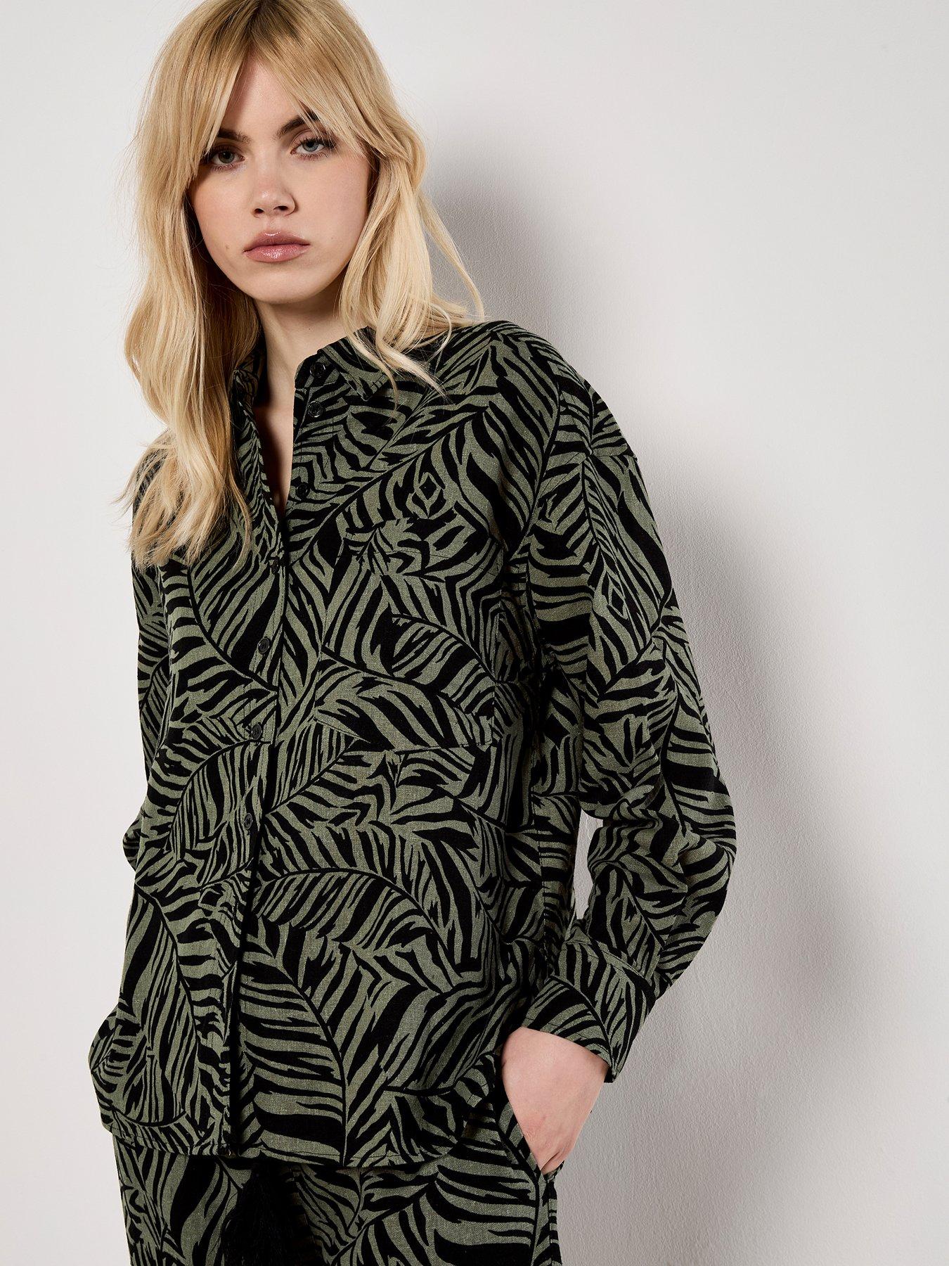 apricot-bold-leaf-abstract-shirt