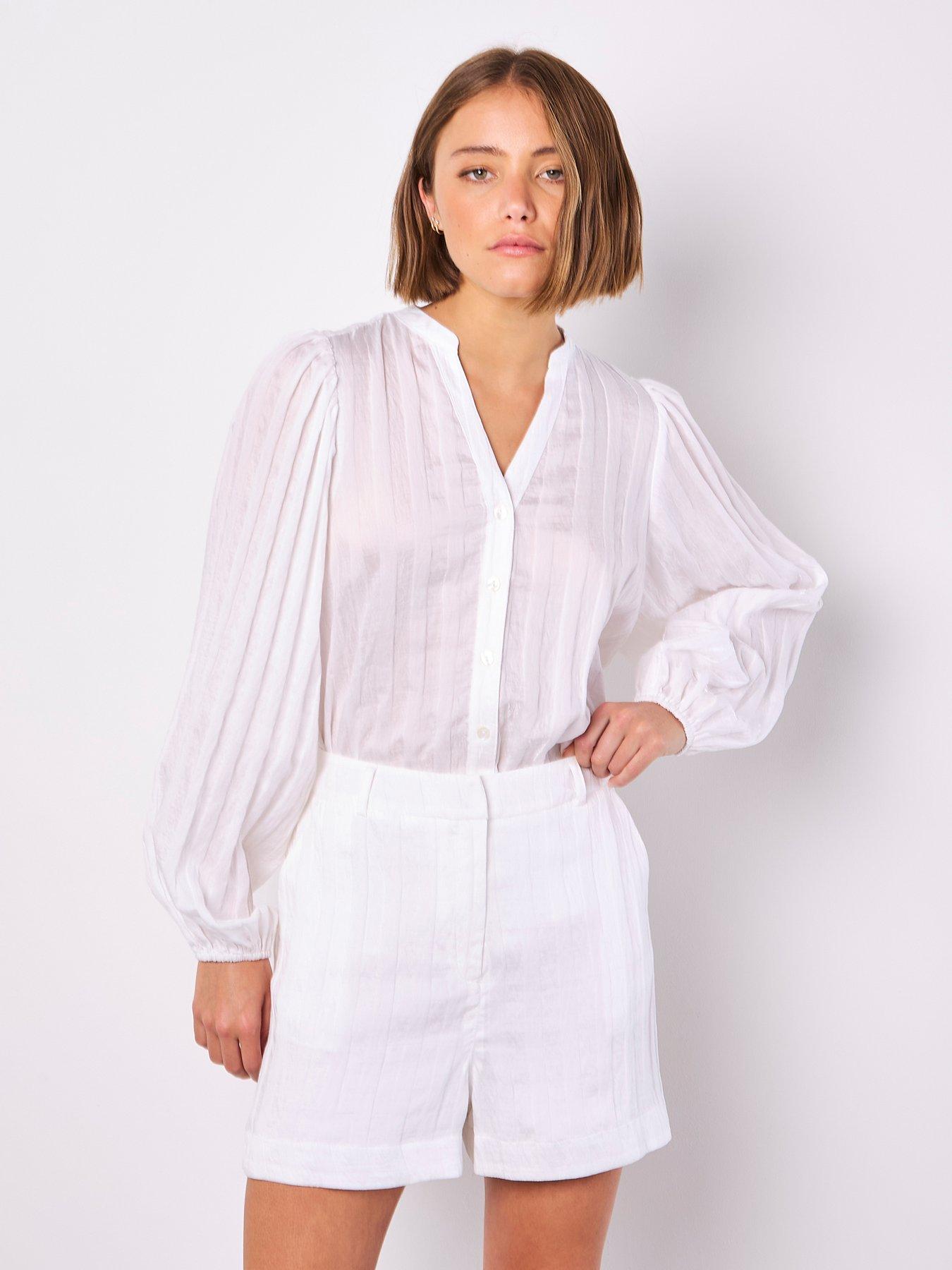  image of apricot-self-stripe-lined-easy-shorts