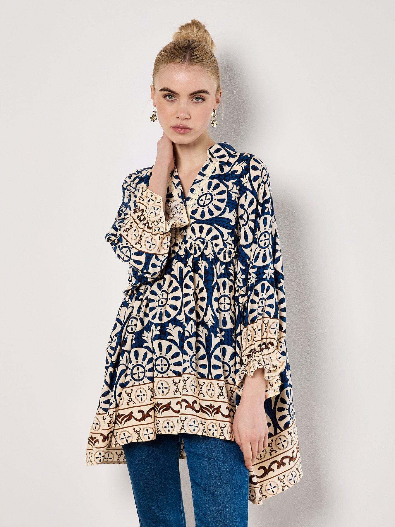apricot-border-print-oversized-shirt-blue