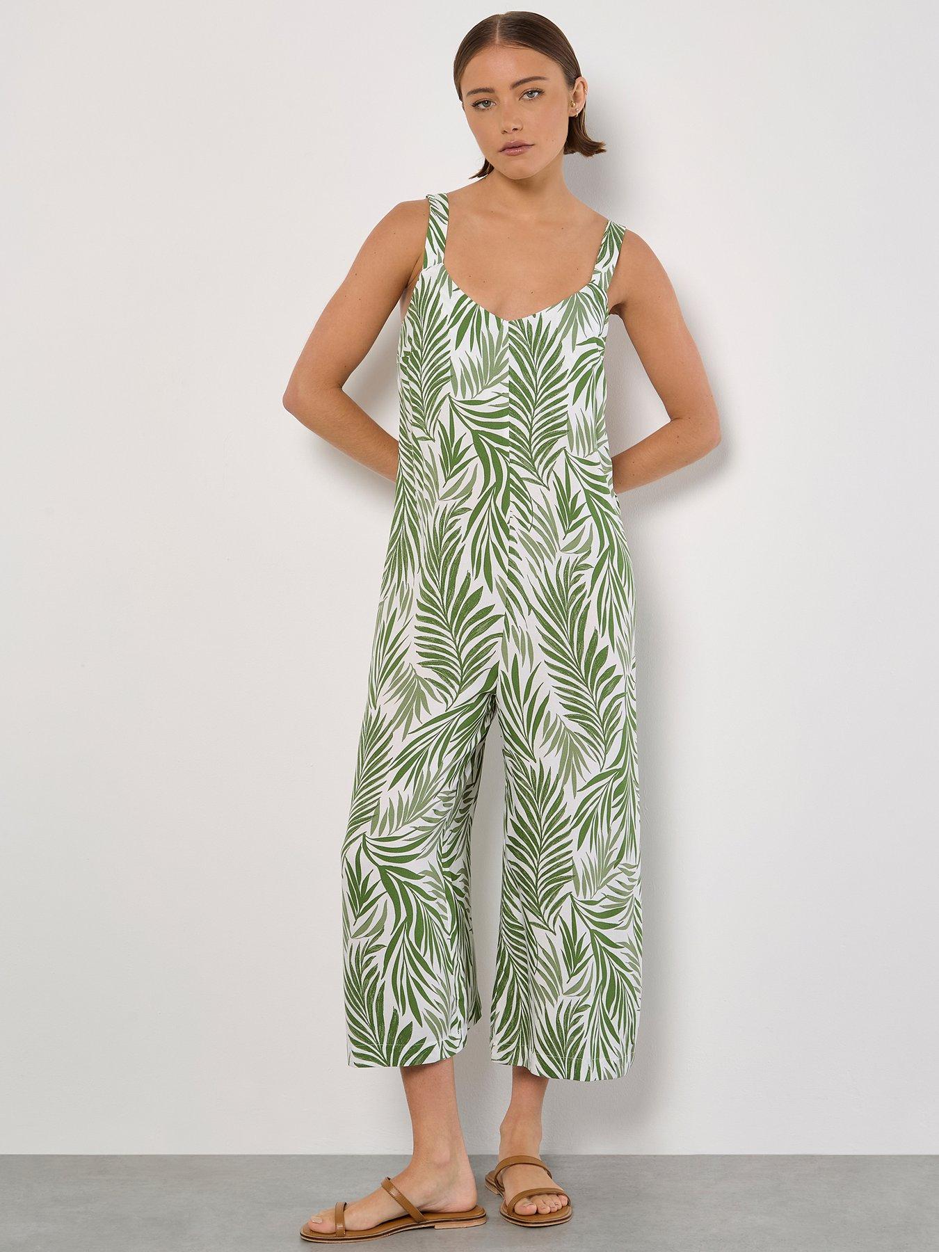 undefined Print Wide Leg Jumpsuit