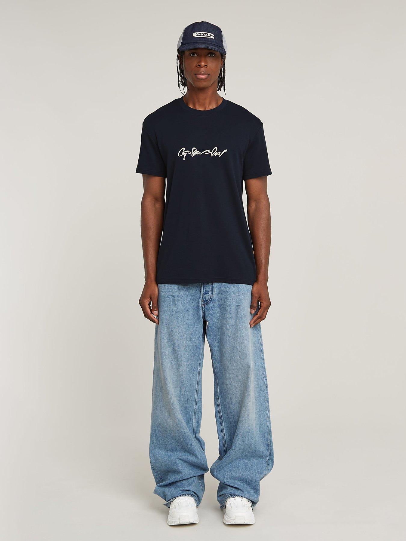 Image 3 of 5 of G-Star RAW G-star Script Relaxed T-shirt -navy