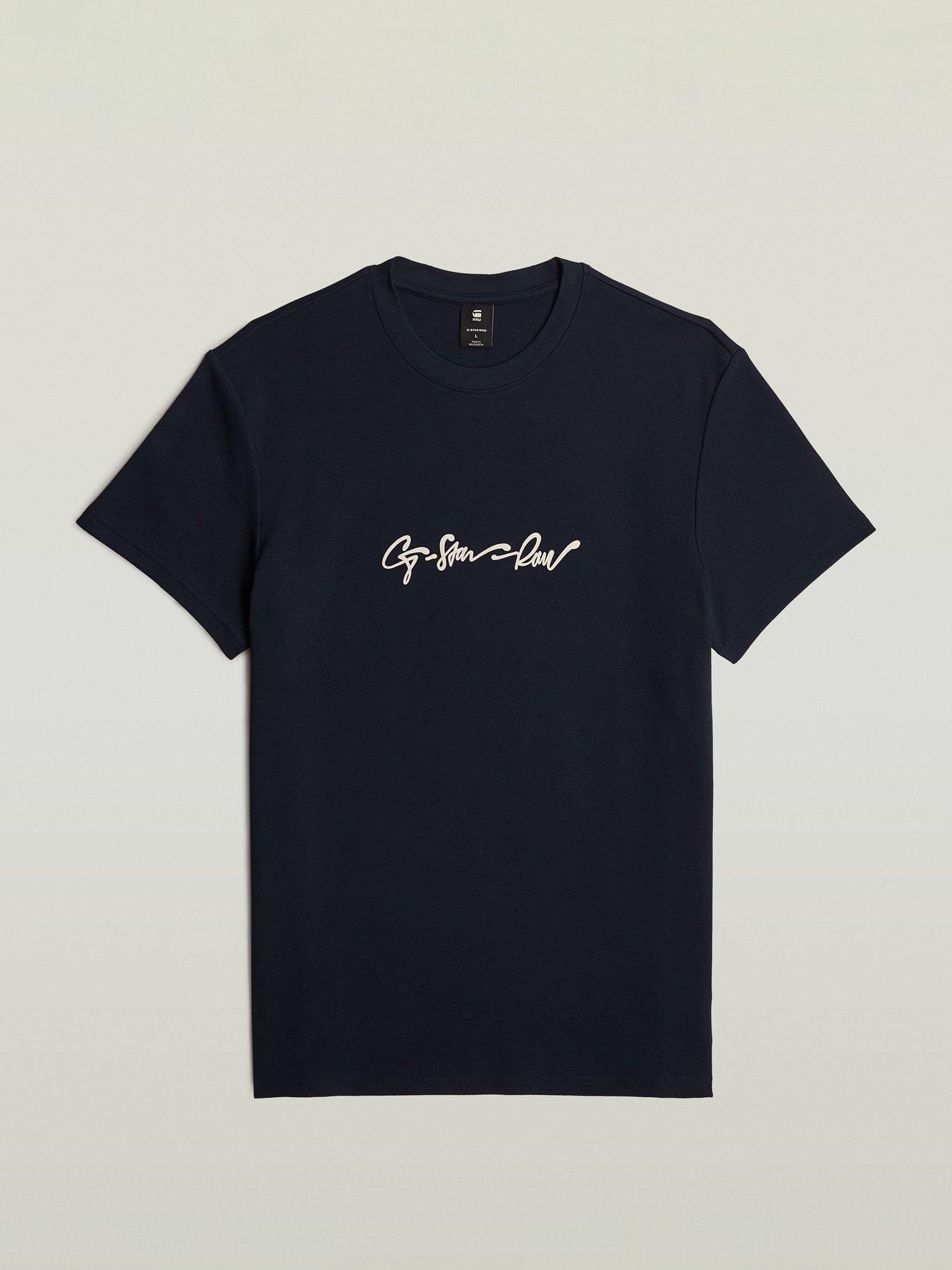 Image 4 of 5 of G-Star RAW G-star Script Relaxed T-shirt -navy