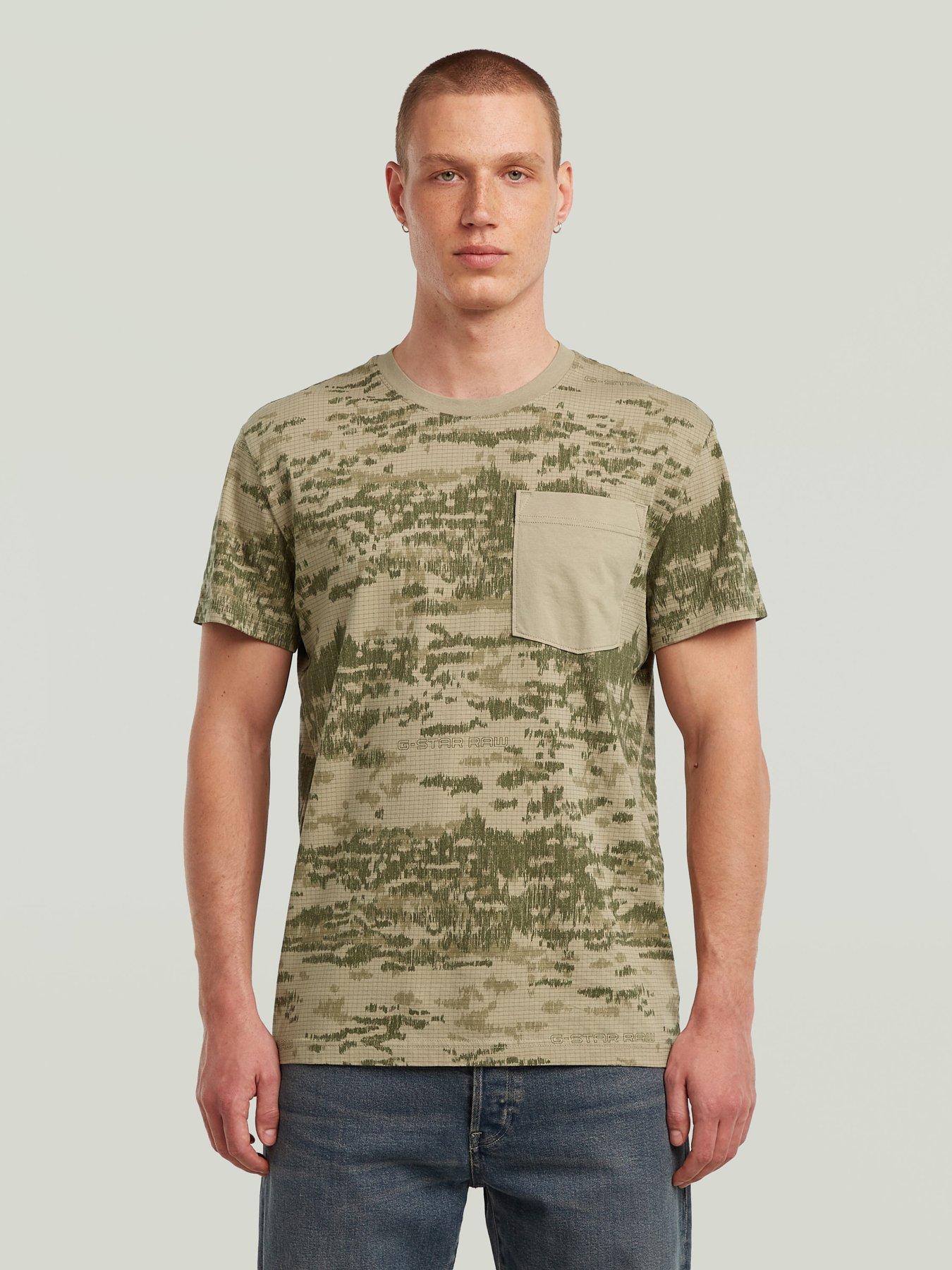 undefined G-star Camo Print Pocket T-shirt - Khaki