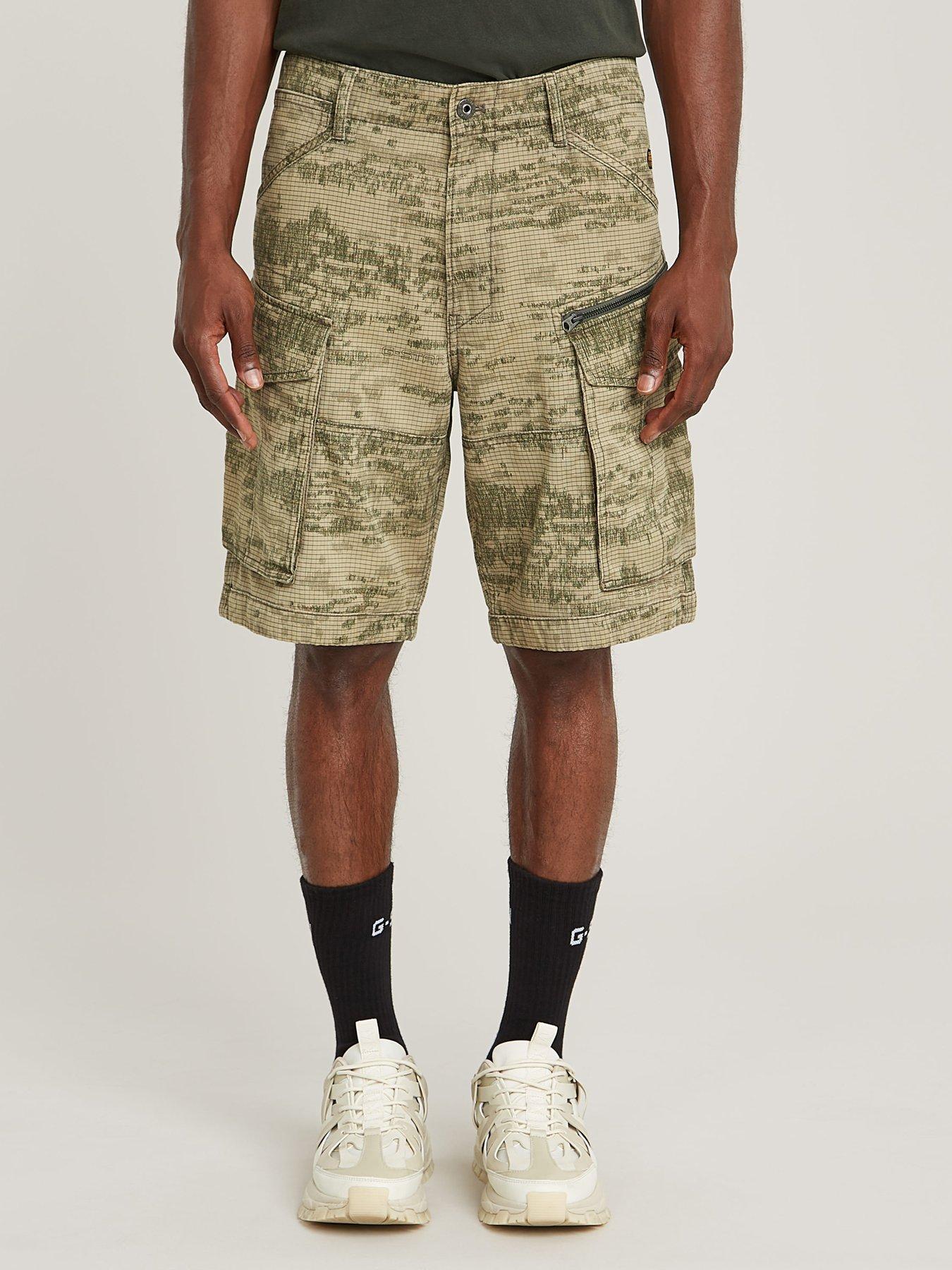 G-Star RAW G-star Camo Print Relaxed Fit Cargo Shorts- Khaki