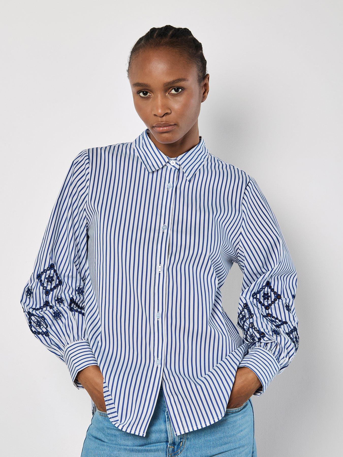 apricot-embroidered-eyelet-stripe-shirt