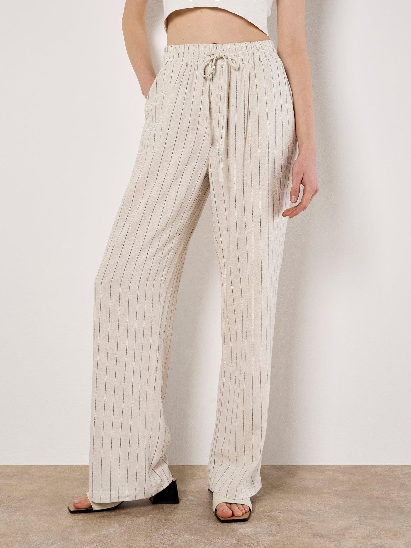  image of apricot-soft-pinstripe-trouser-cream