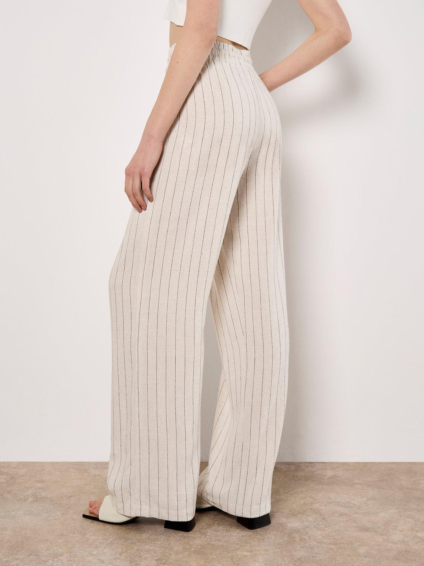  image of apricot-soft-pinstripe-trouser-cream
