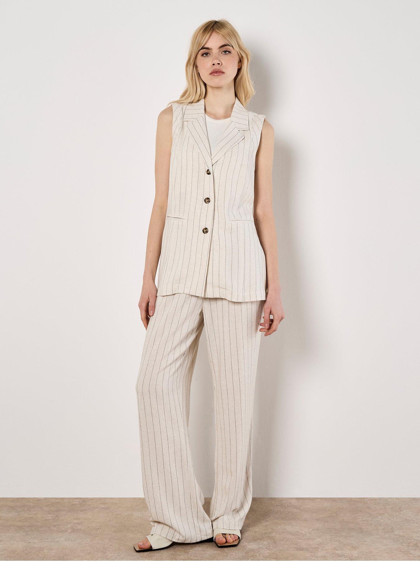  image of apricot-soft-pinstripe-trouser-cream
