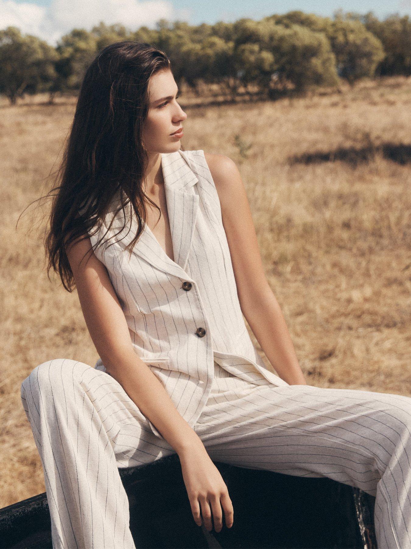  image of apricot-soft-pinstripe-trouser-cream