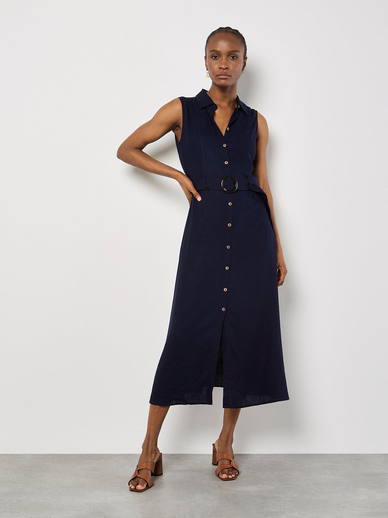 undefined S/less Belted Shirt Midi Dress