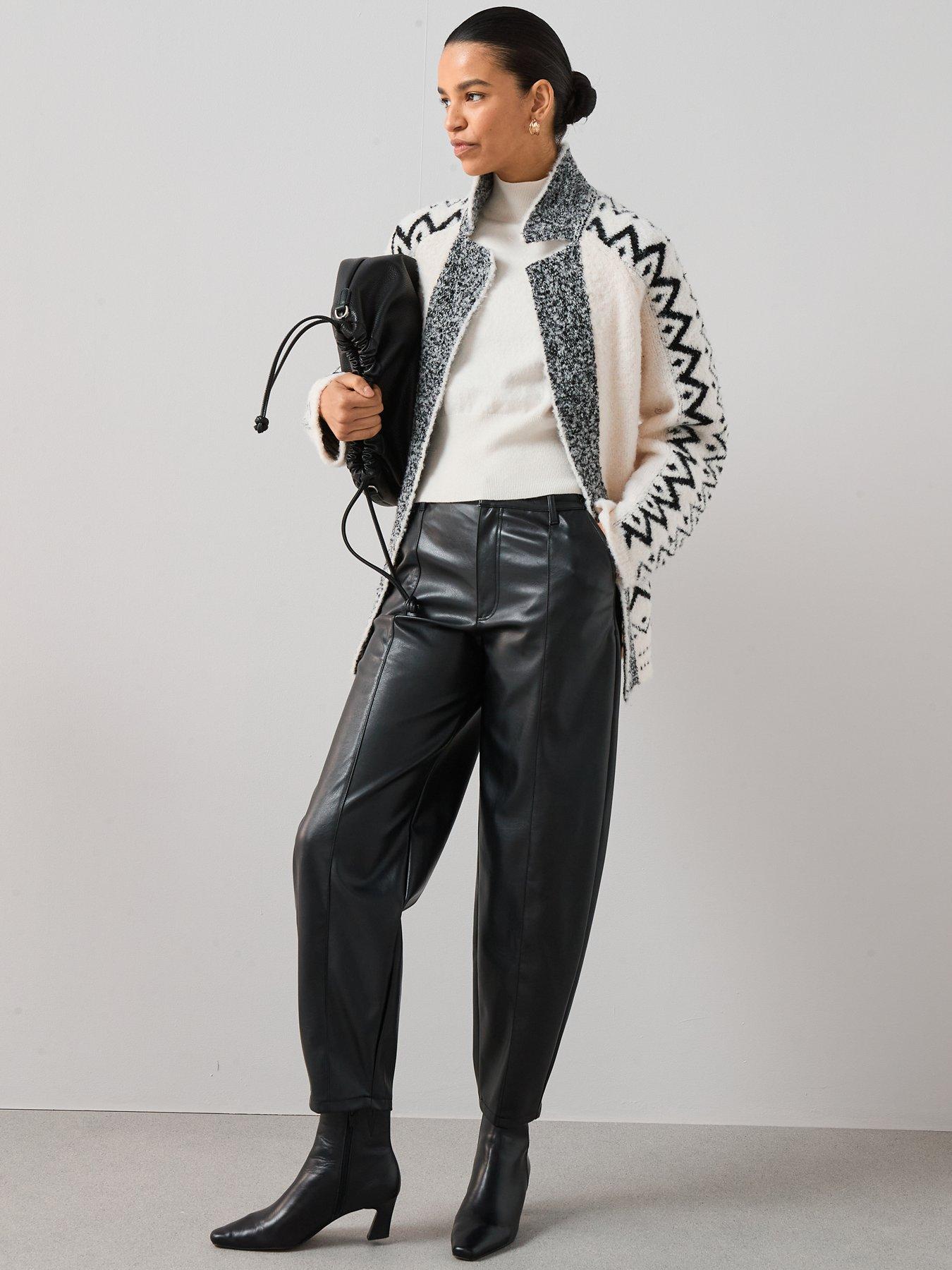 Image 3 of 6 of The Very Collection Collared Boucle Jacquard Cardigan With Wool - Mono