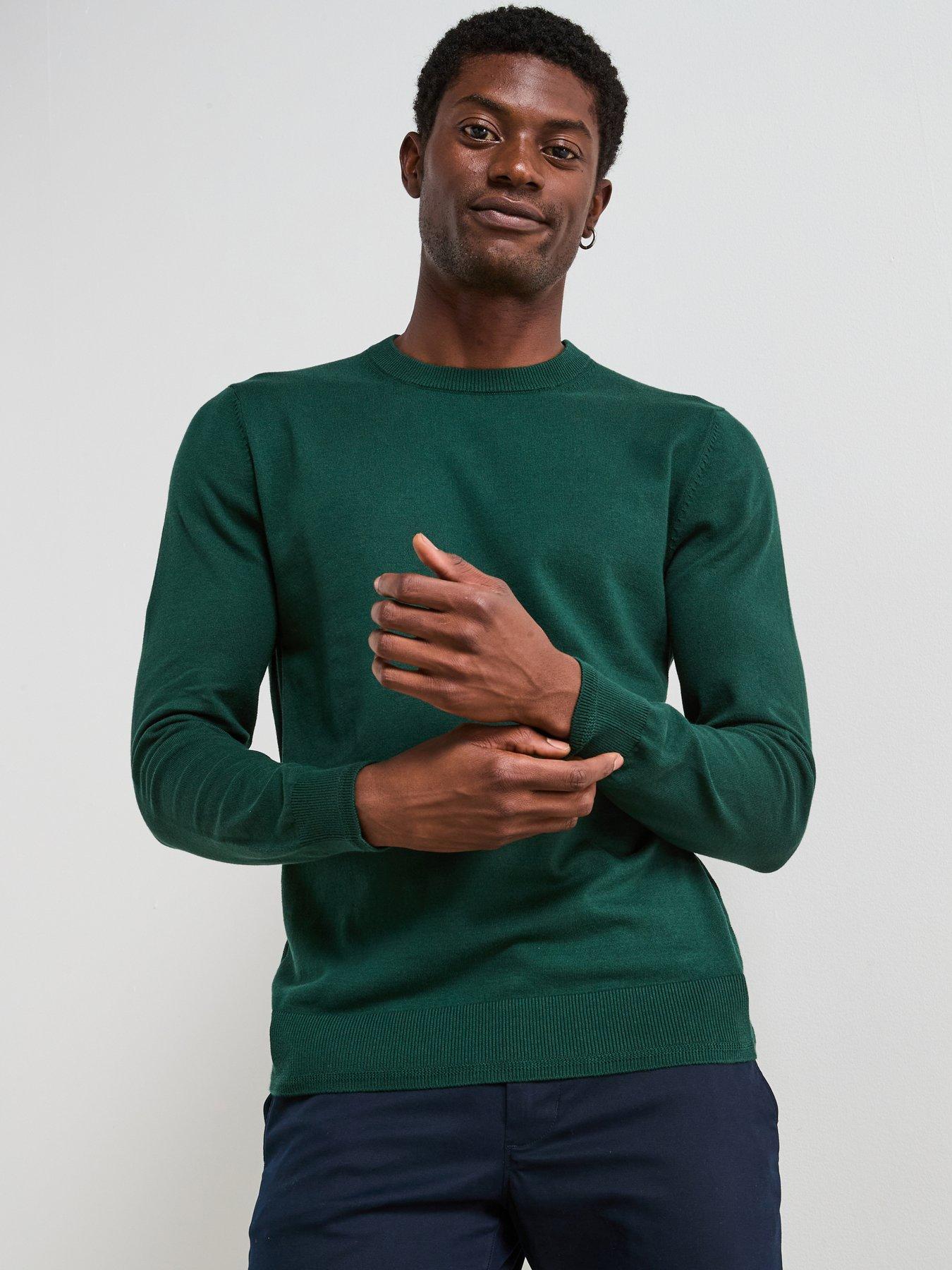 The Very Collection Cotton Rich Crew Neck Jumper - Green