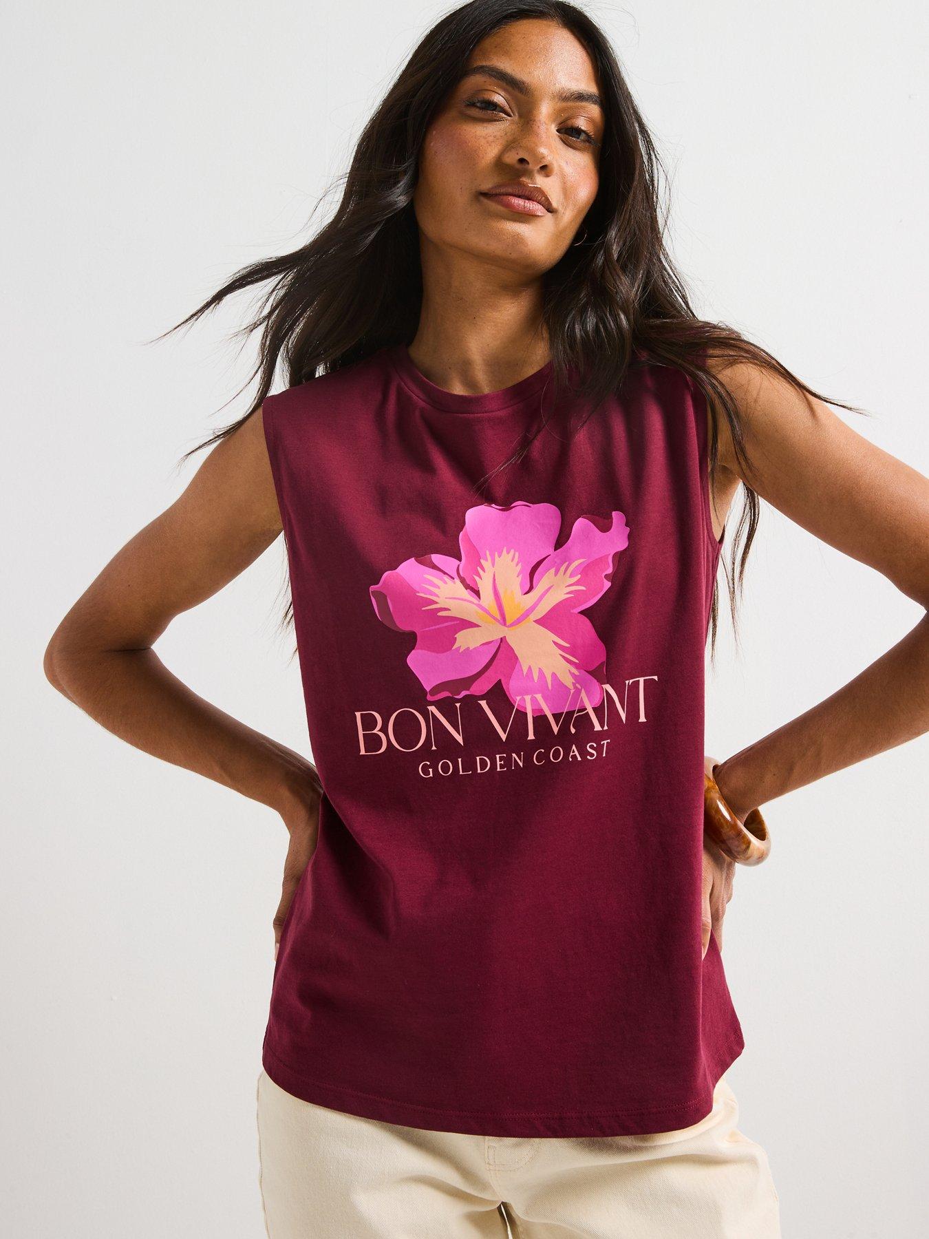 V by Very Golden Coast T-shirt - Purple