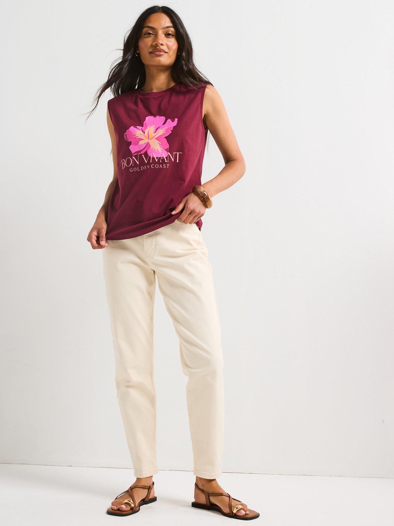  image of v-by-very-golden-coast-t-shirt-purple