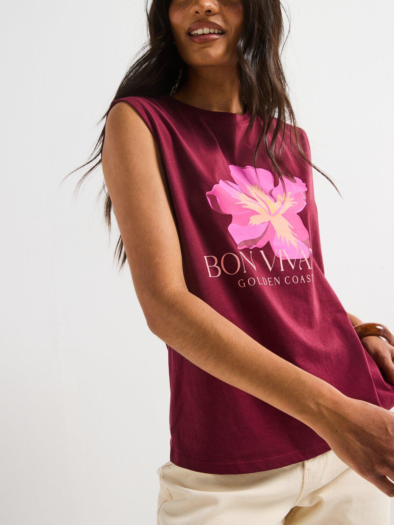  image of v-by-very-golden-coast-t-shirt-purple